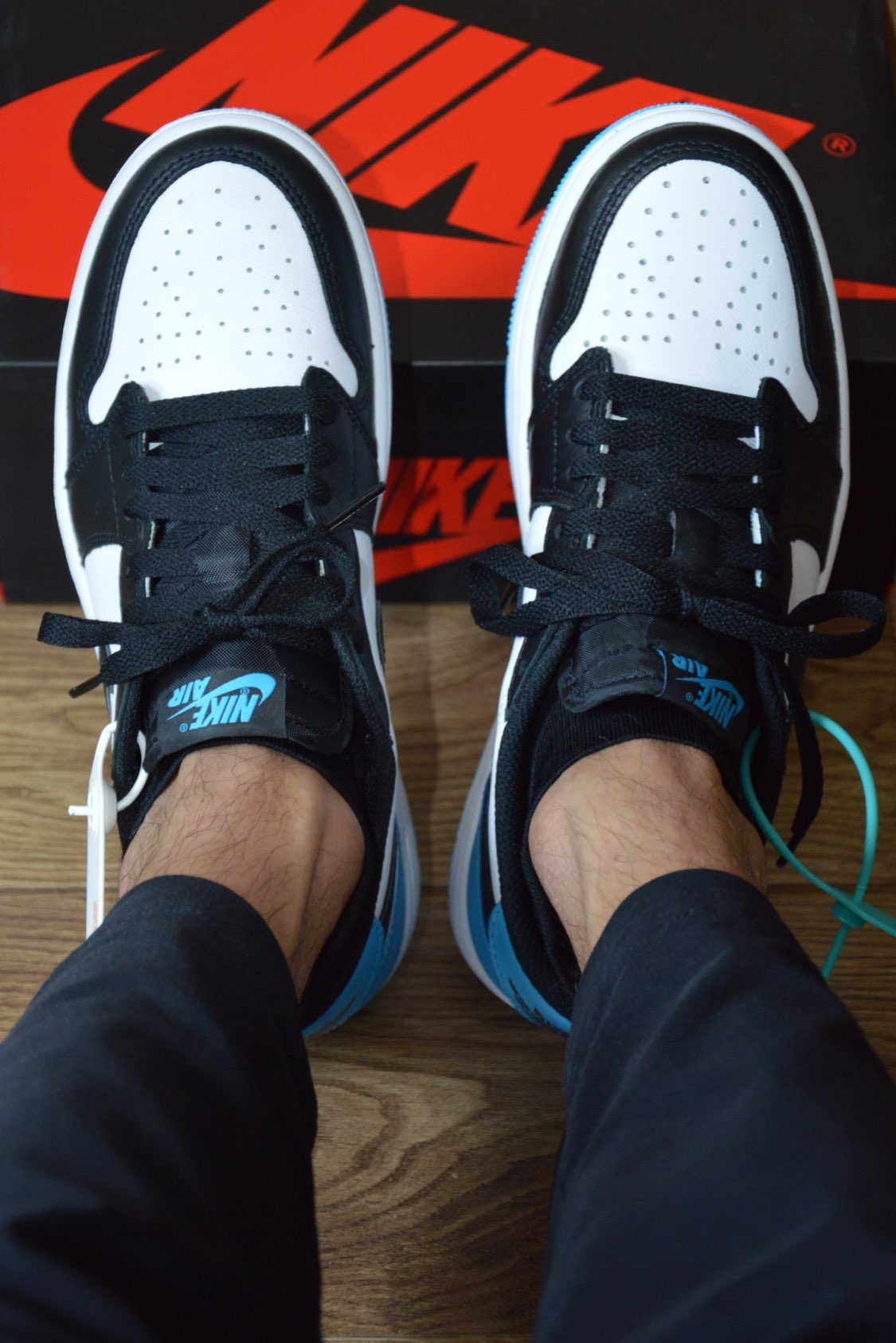 JORDAN 1 Retro Low Og Black Dark Powder Blue - POIZON
