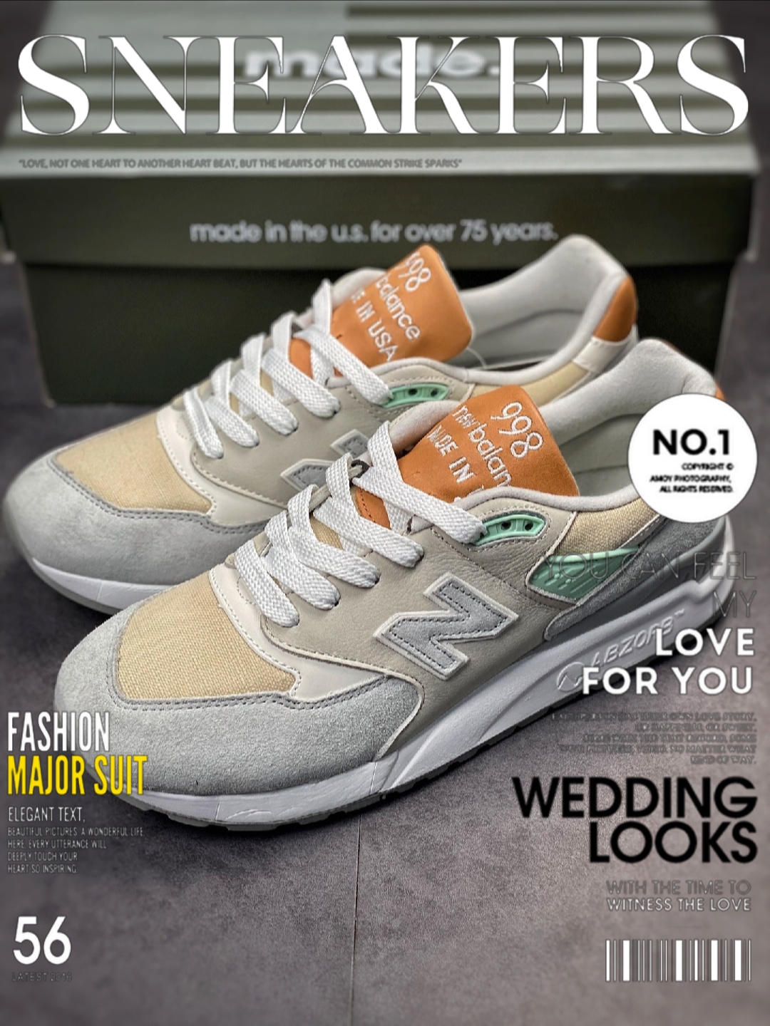 新百伦 new balance 998 abzorb 复古运动慢跑鞋