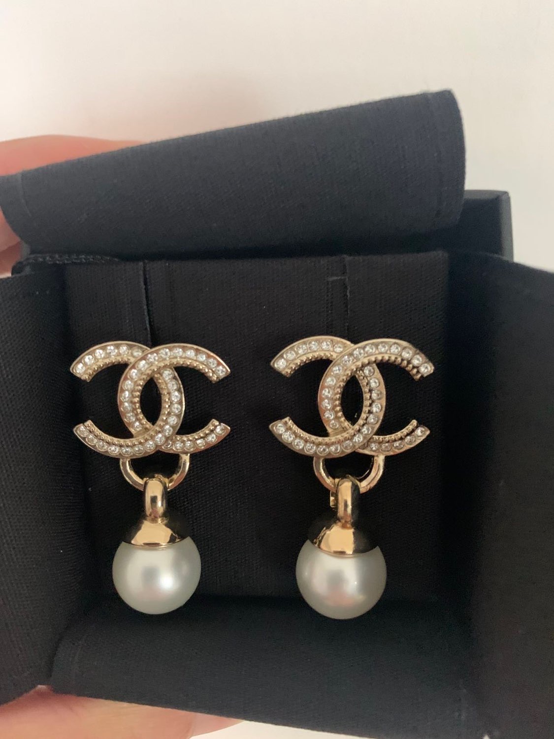 香奈儿大双c珍珠耳环美绝了