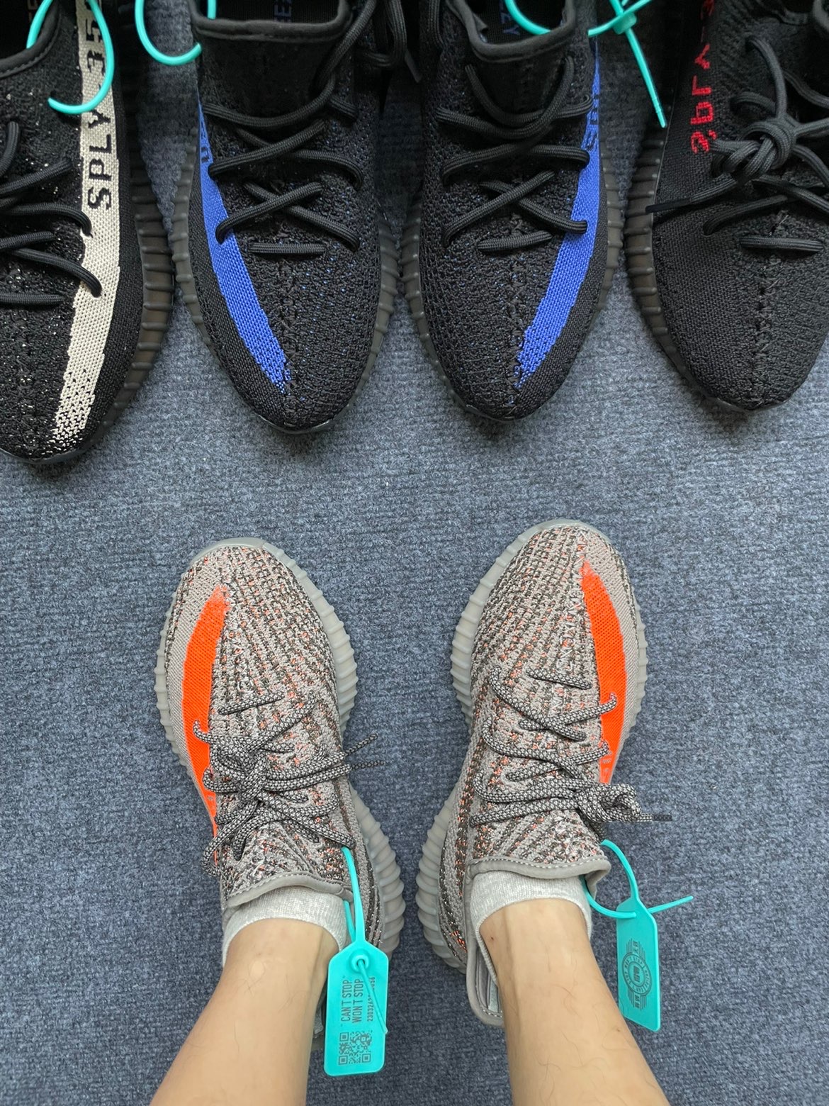 yeezy灰橙满天星