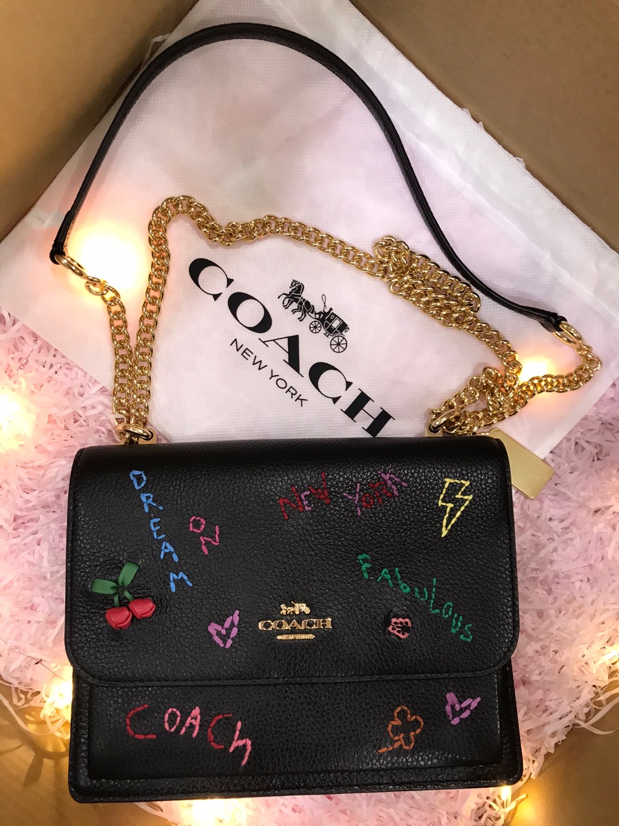 coach|包包分享 蔻驰刺绣限定款樱桃风琴包