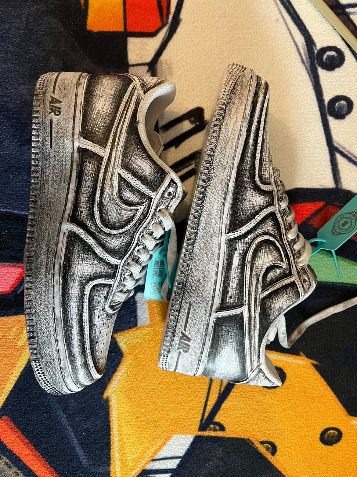 得艺术    nike air force 1 low 07 空军一号 纯白 低帮 素描风刂 