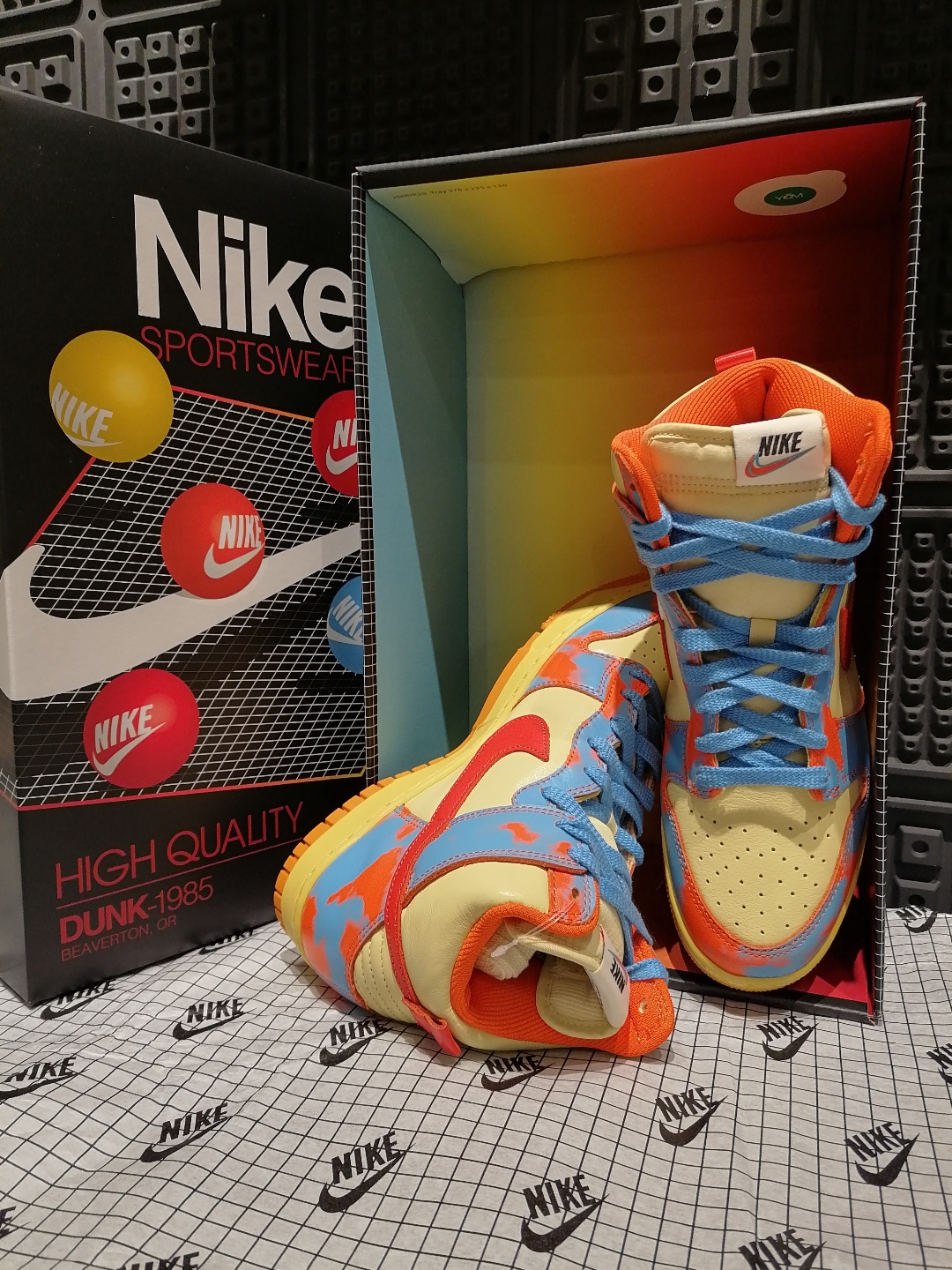 Nike Dunk High 1985 Sp Orange Acid Wash - POIZON