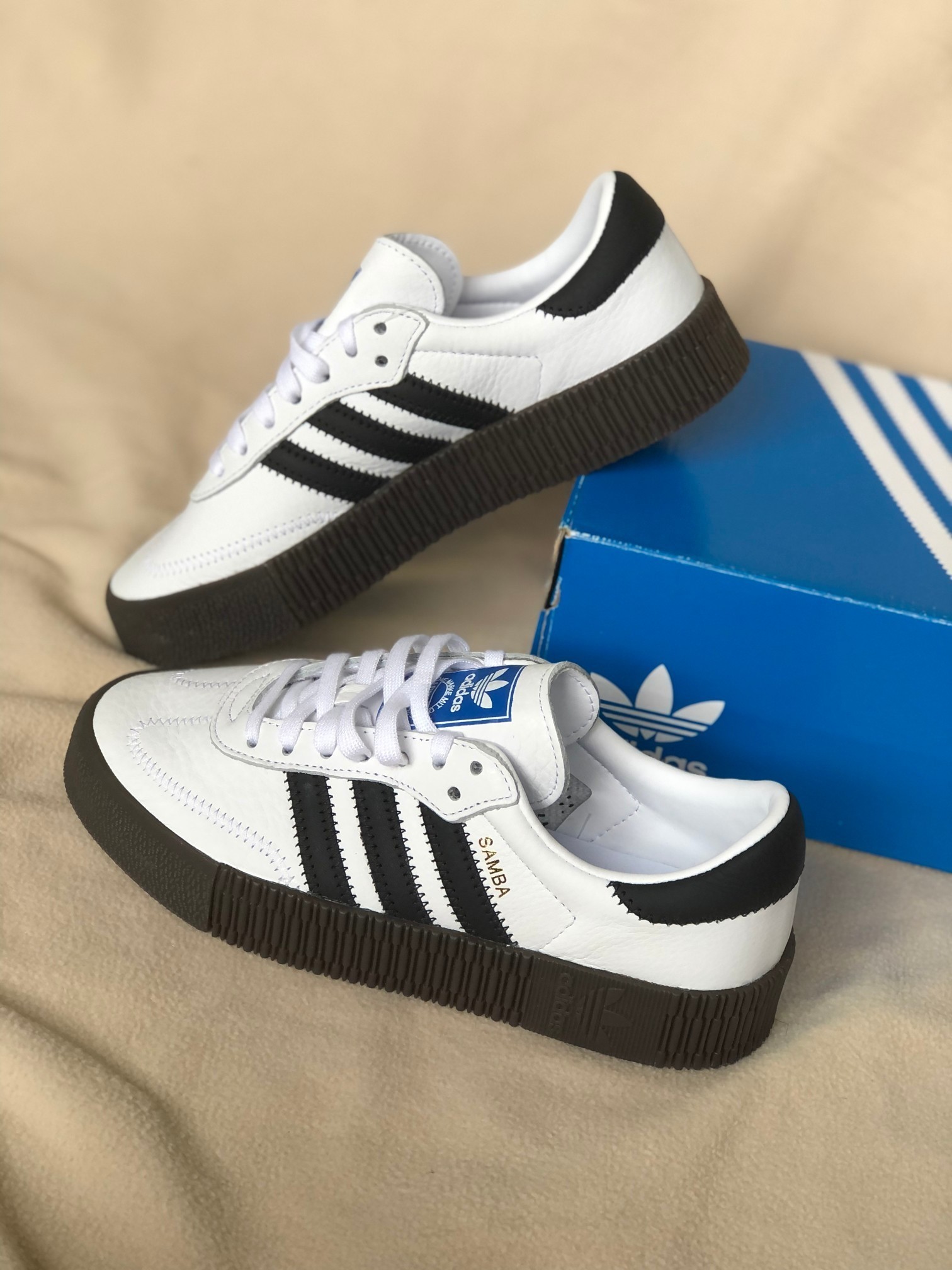 Adidas Originals Sambarose White Black Gum Women's US W 9