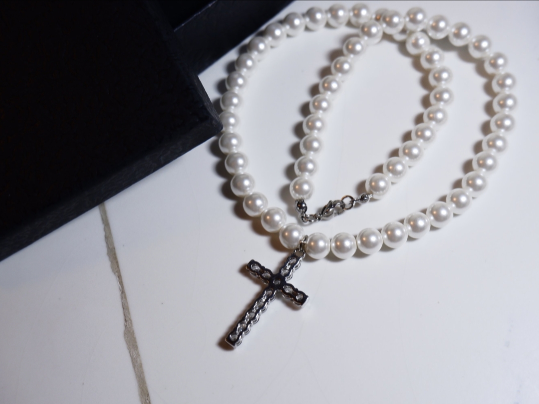 好物分享 珍珠十字架项链