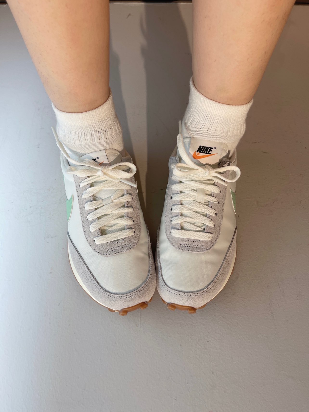 nike dbreak 复古华夫运动鞋白绿色