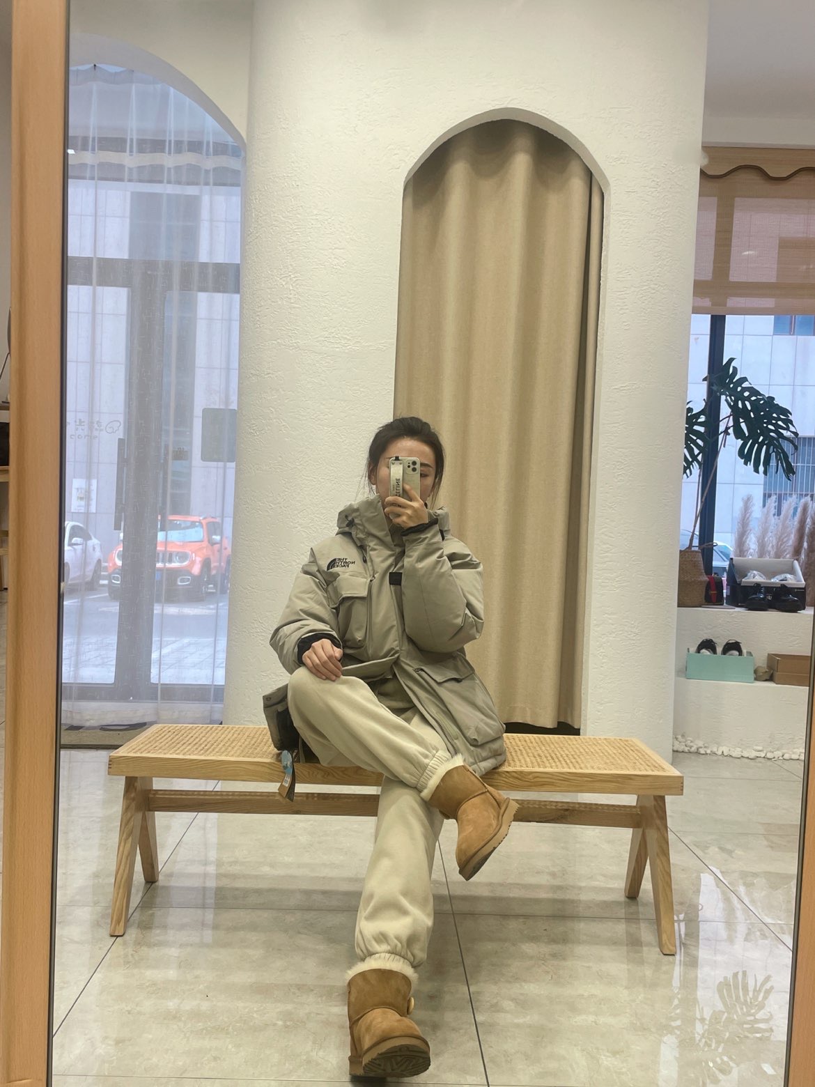9797the north face申敏儿同款鸭蛋绿羽绒服