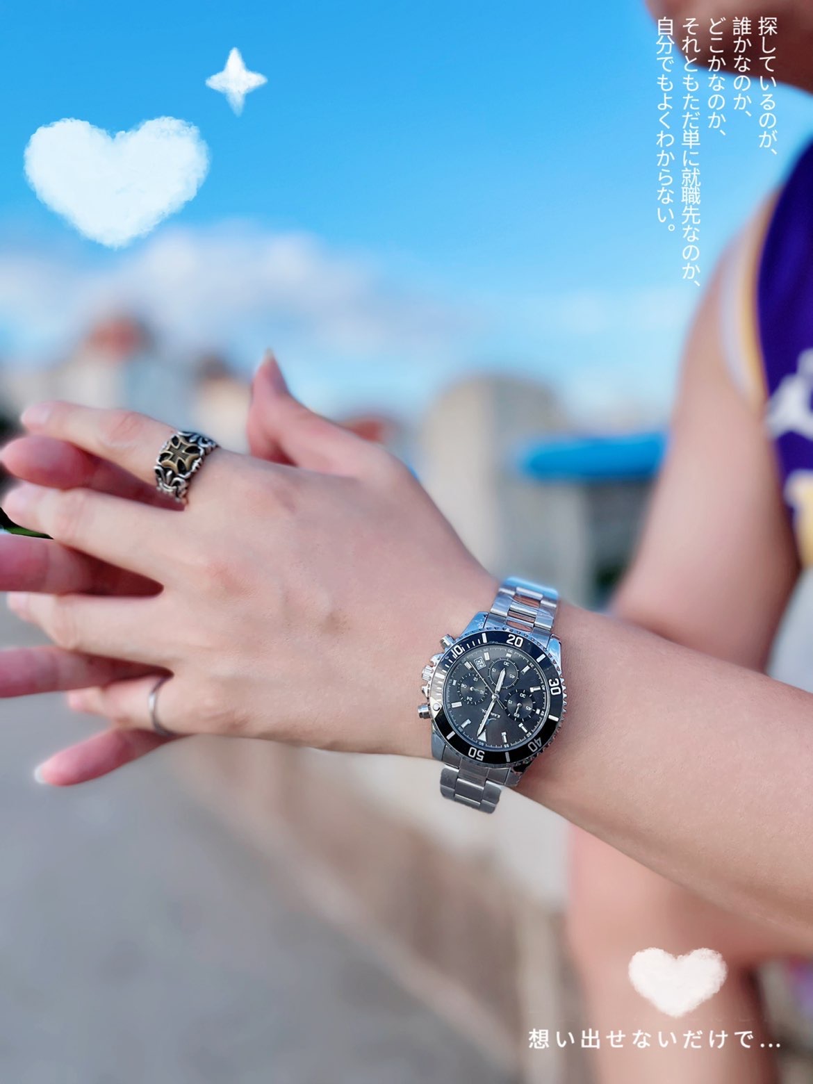 kangol 袋鼠 潜航者三眼六针简约时尚防水夜光黑水鬼