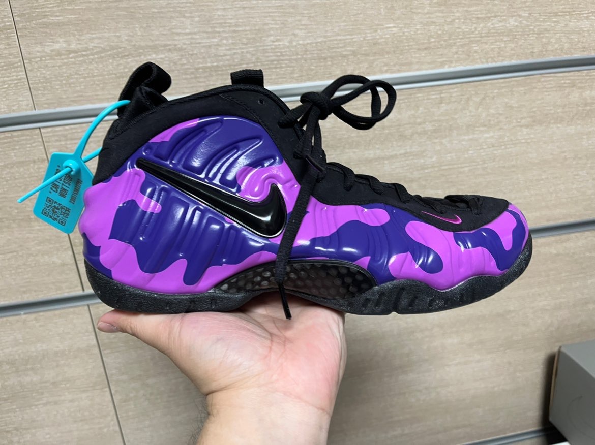 pro purple camo 喷泡 轻便 中帮 复古篮球鞋 男女同款 迷彩紫