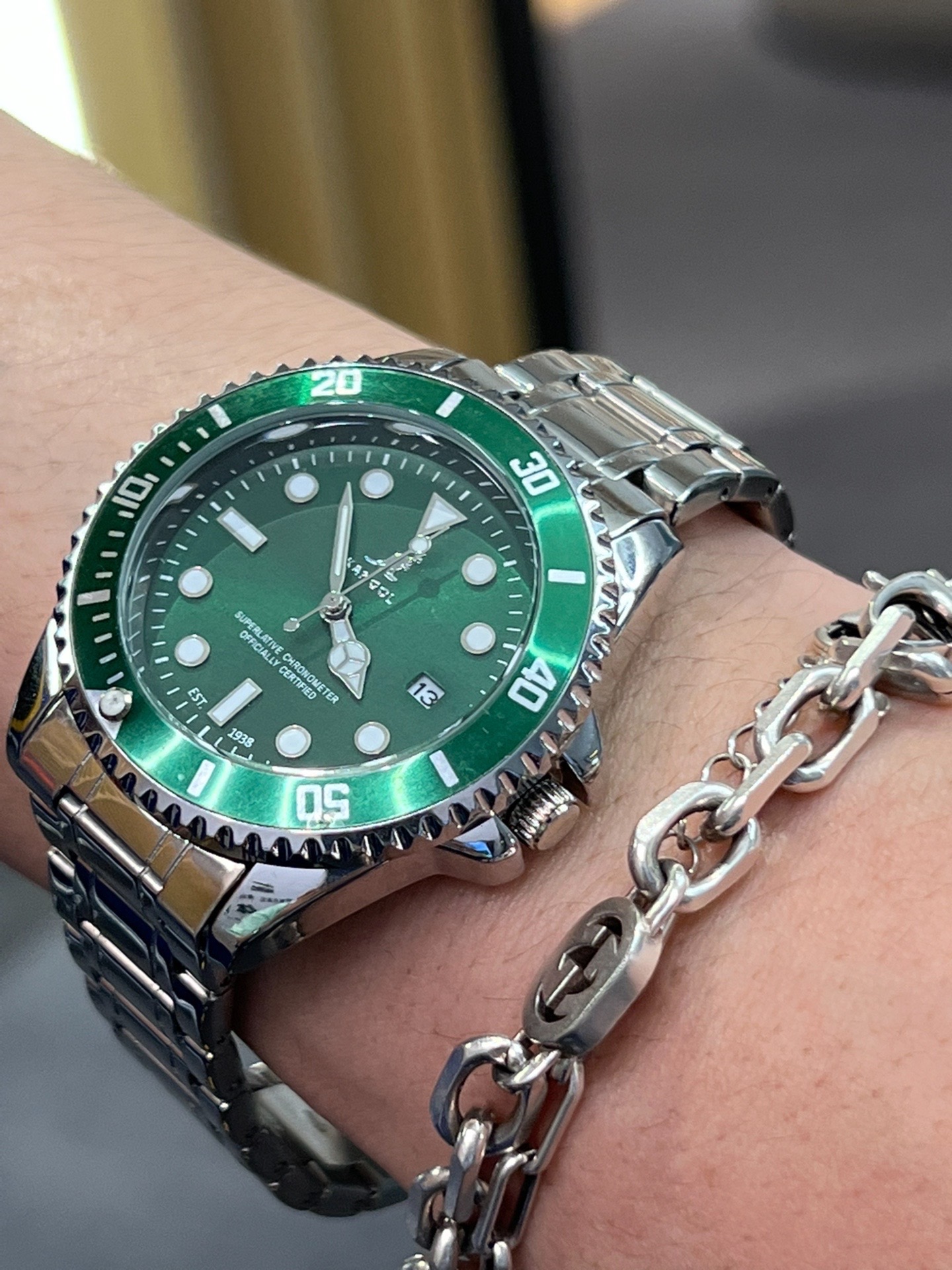 送男友的袋鼠绿水鬼手表也太好看了吧