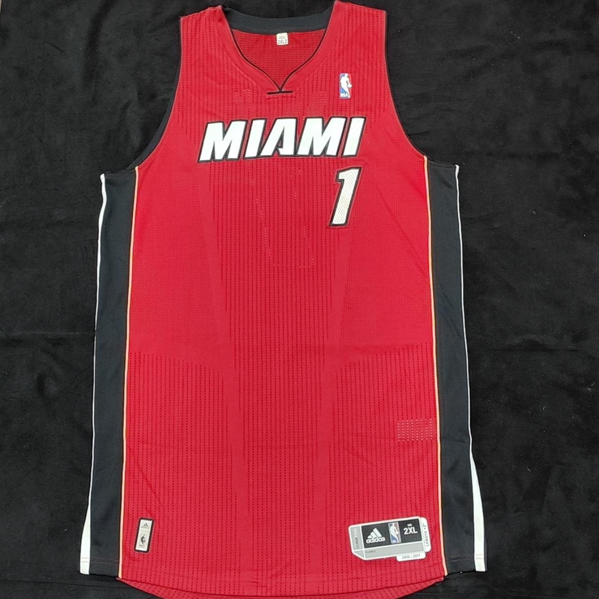 adidas热火队波什球衣经典二客红r30真网眼au球员版