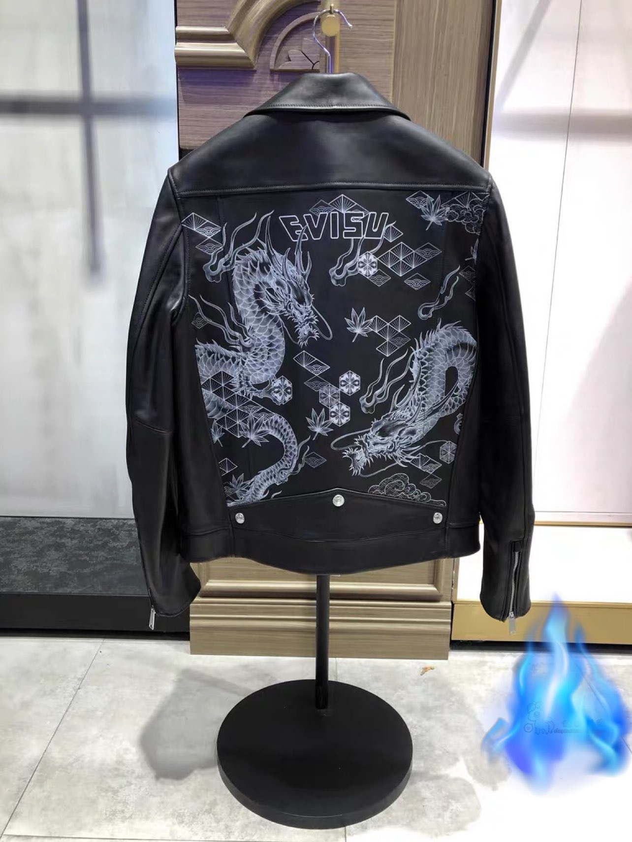 今日份穿搭 #潮流生活记录  #evisu  evisu 海神标志皮衣夹克 男款