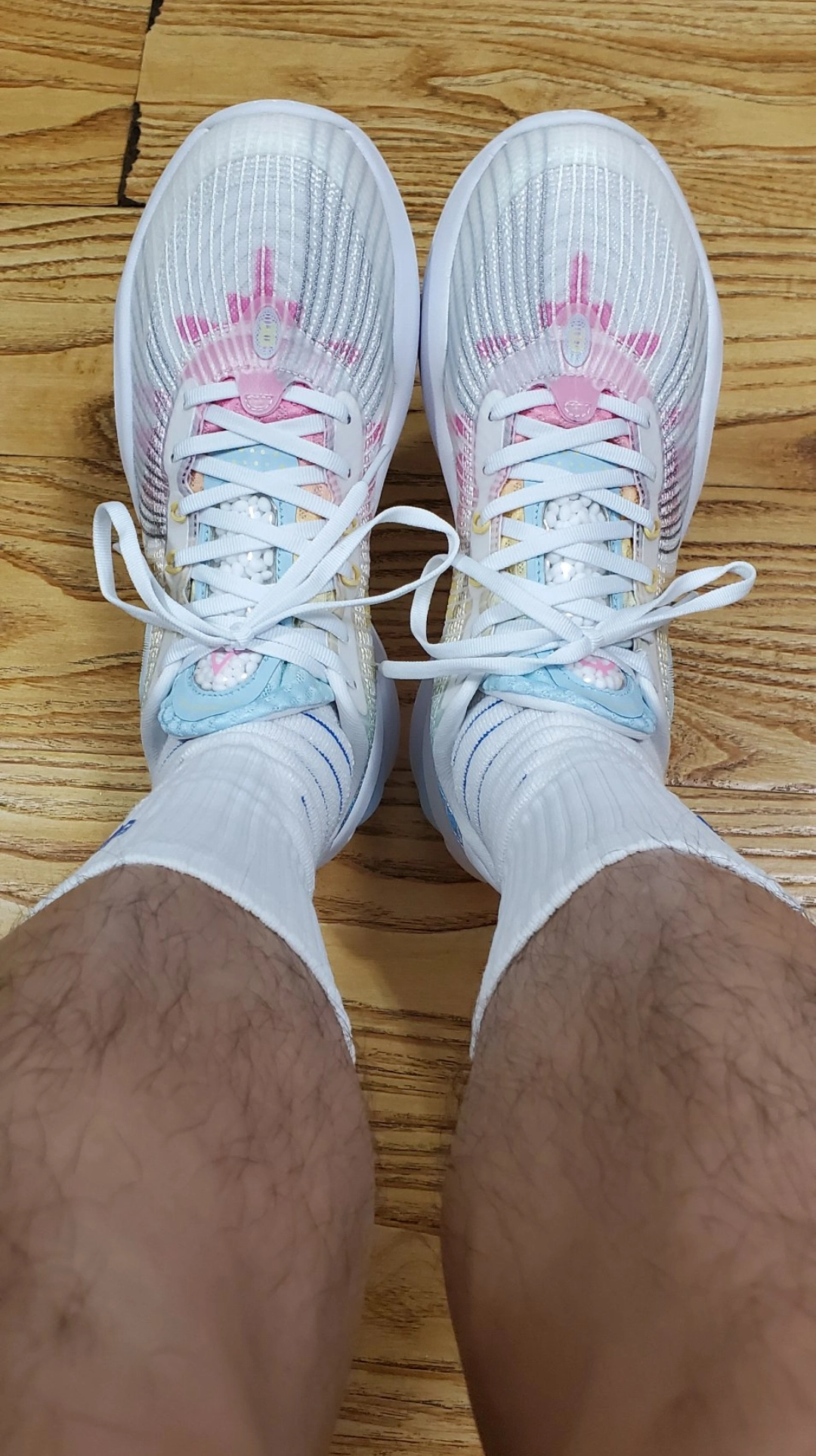 custom review-RIGORER Reeves Generation Low Top Basketball Shoes Men's White Pink Yellow