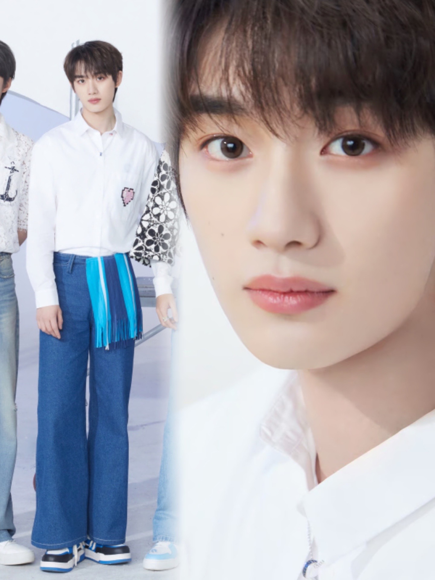 丁程鑫|4.26穿搭9615,白衬衣清爽帅气 男友风