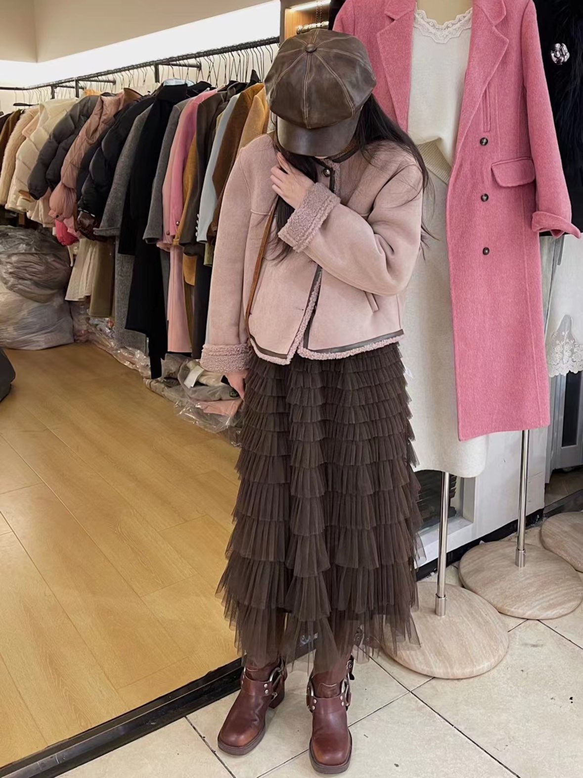 灰粉色系秋冬美拉德,看着就很温暖