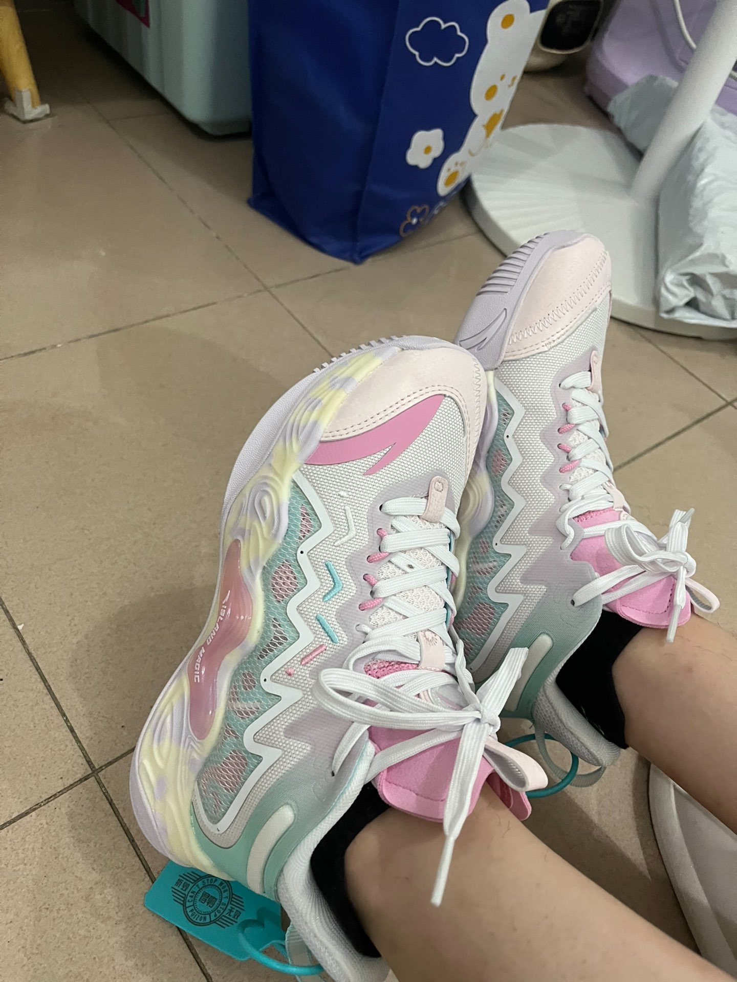 custom review-Anta Magic Cement Cushioning, Slip Resistant, And Abrasion Resistant Low Top Basketball Shoes Women's Pink