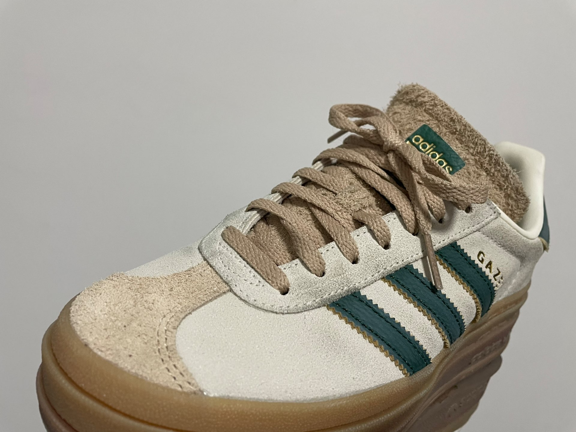 custom review-Adidas Gazelle Bold Magic Beige Collegiate Green Women's