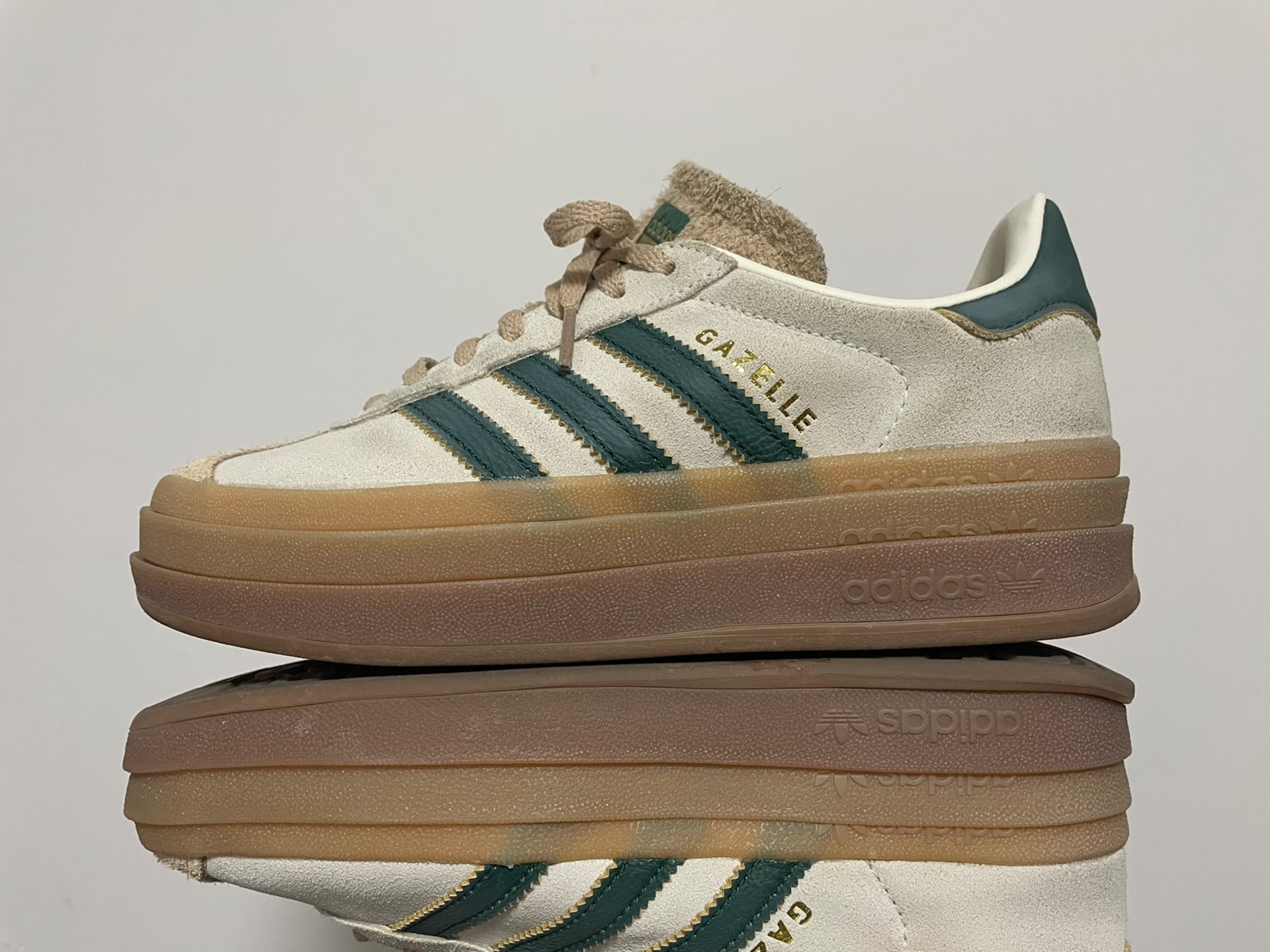 custom review-Adidas Gazelle Bold Magic Beige Collegiate Green Women's