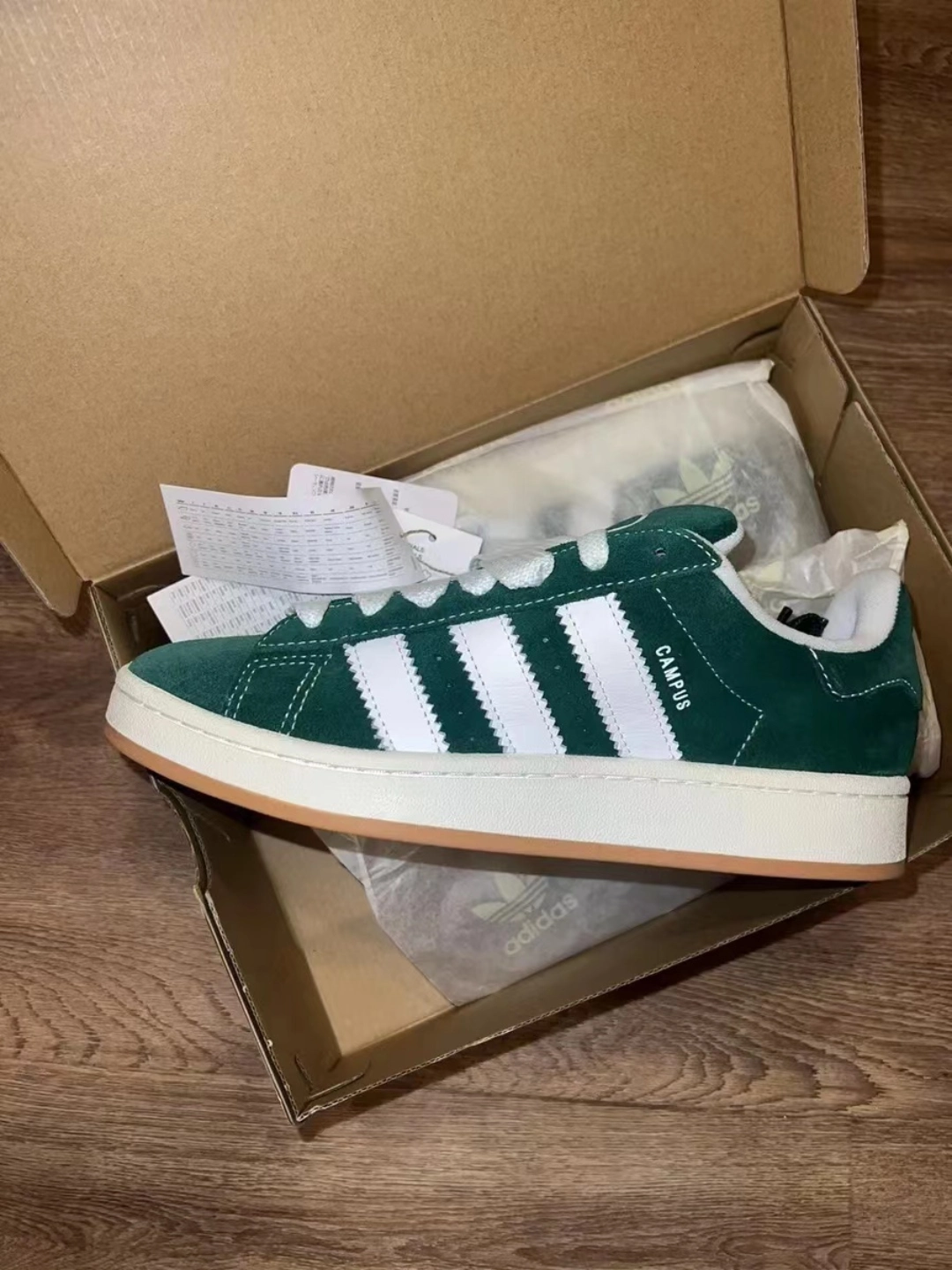 custom review-Adidas Campus 00s Dark Green Cloud White Men's