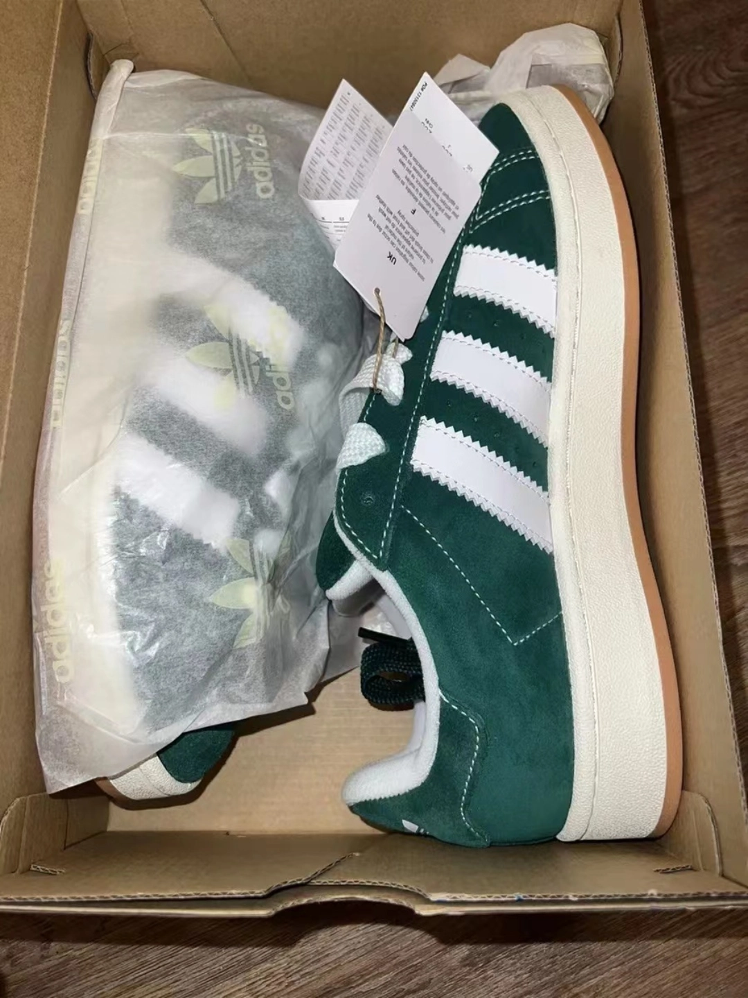 custom review-Adidas Campus 00s Dark Green Cloud White Men's