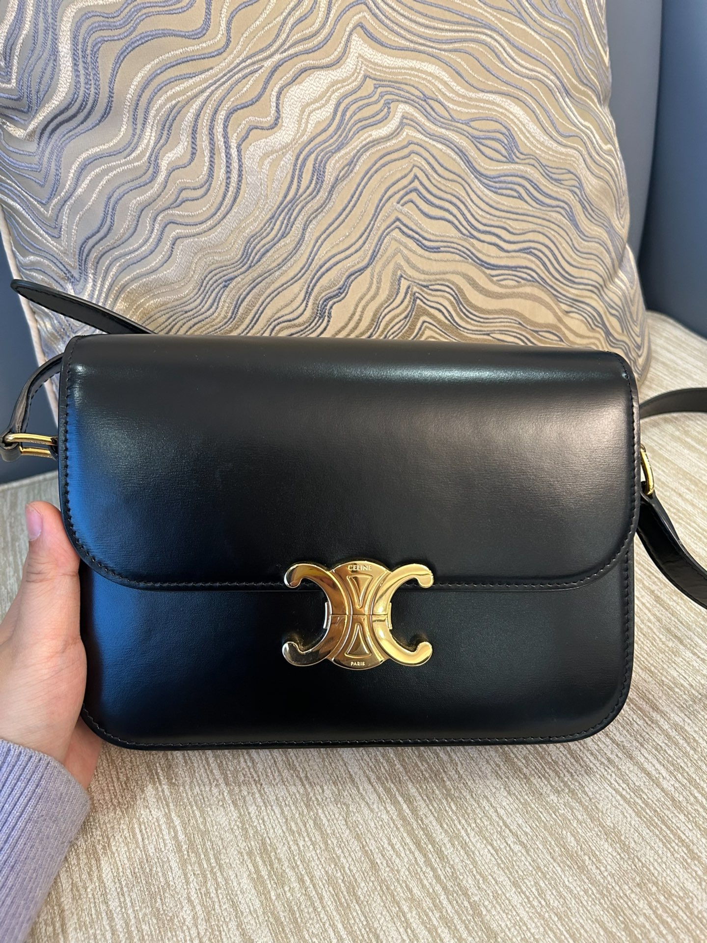 celine凯旋门 金扣 亮牛皮91