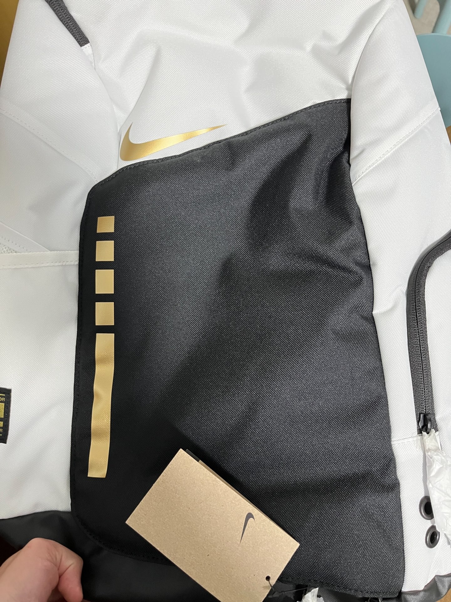 custom review-Nike Hoops Elite 32L Backpack White/Gold/Black