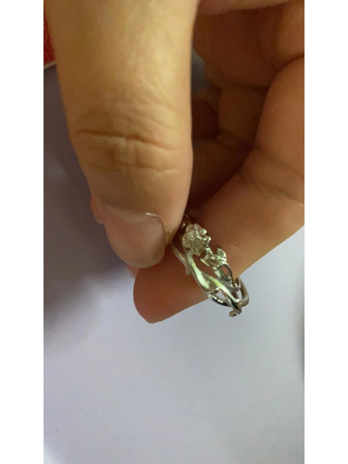 softdora 荆棘之恋钻戒 荆棘玫瑰 镶钻小众设计感表白玫瑰花钻石戒指