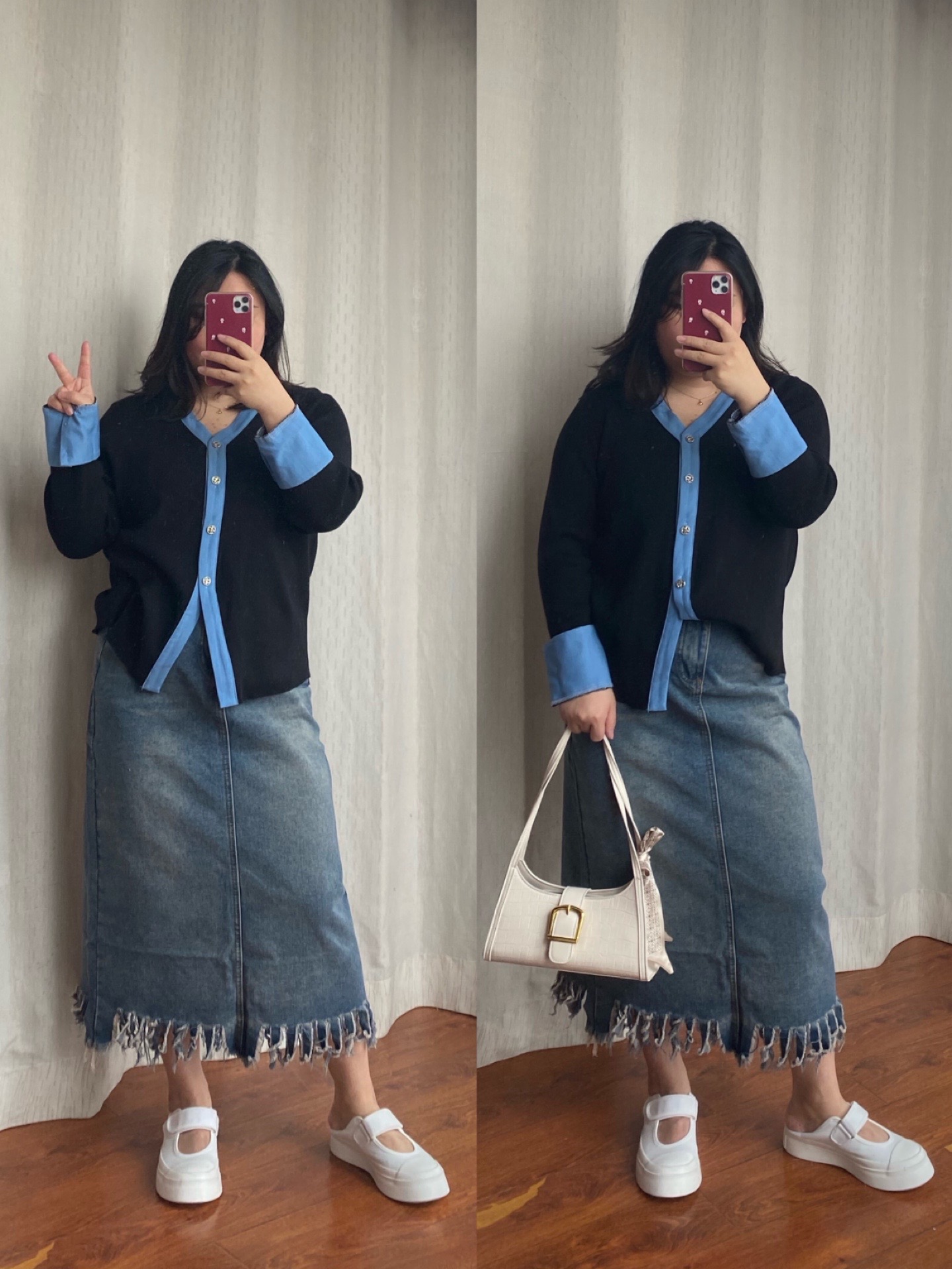 好喜欢这种半裙穿搭啊,真显瘦