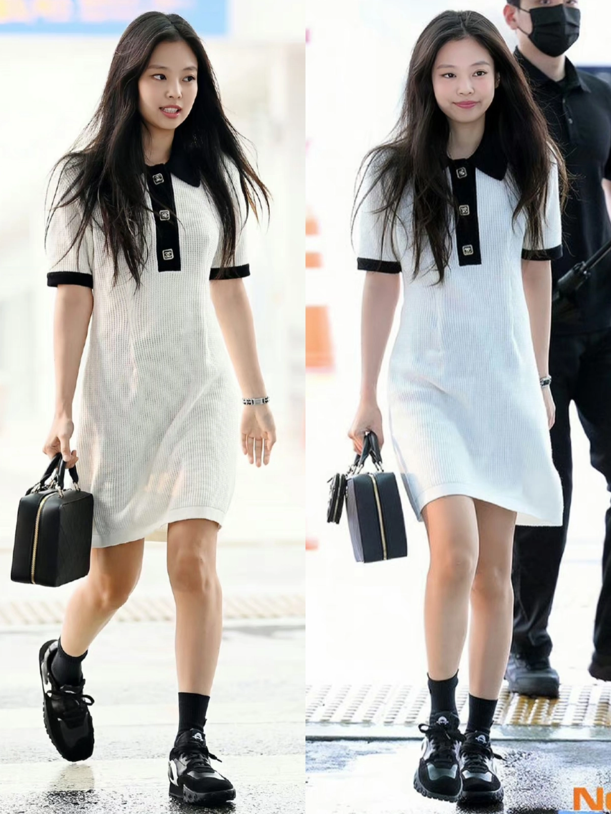 jennie最新私服,穿小香连衣裙好清纯!