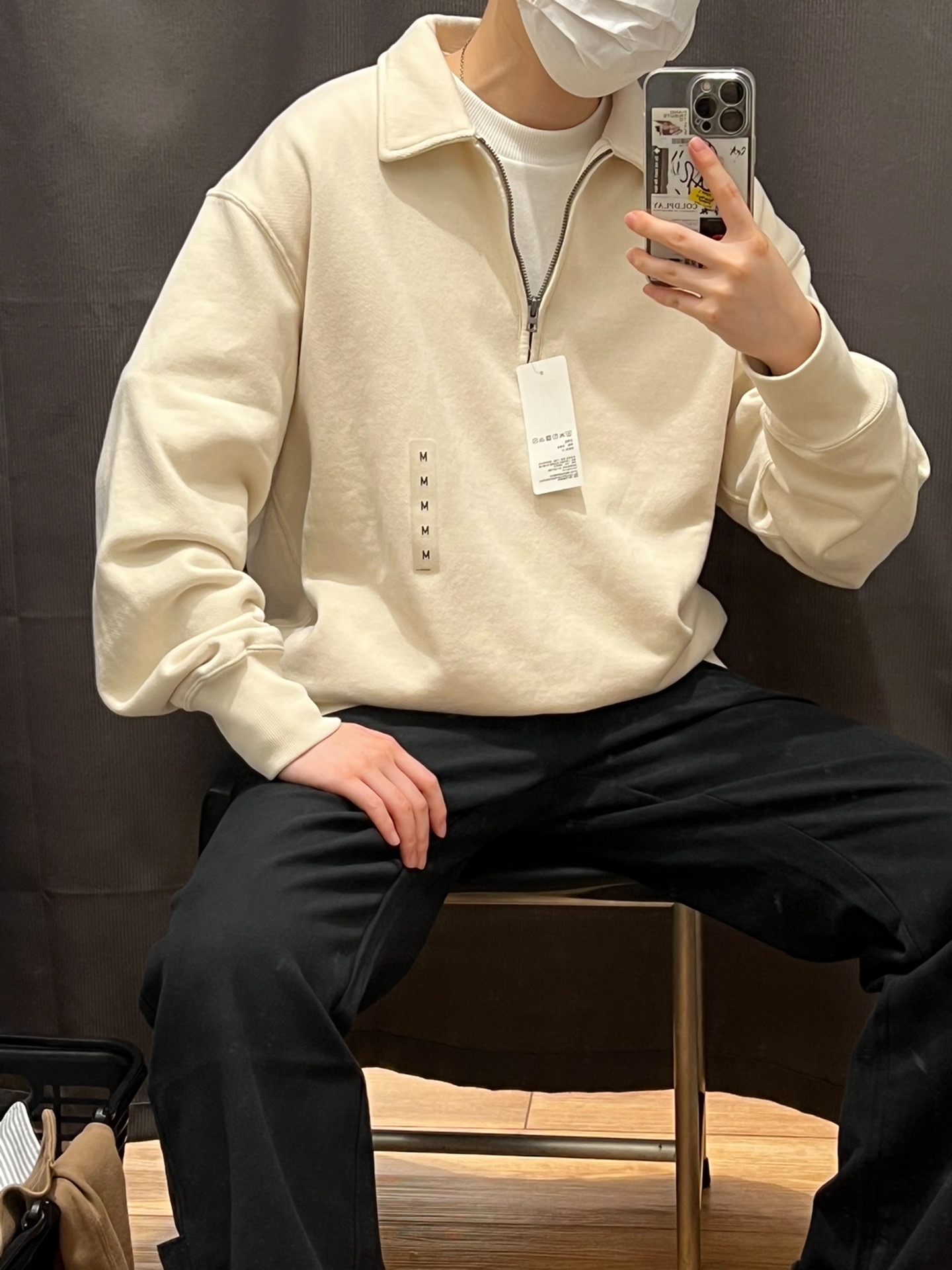 优衣库半拉链卫衣