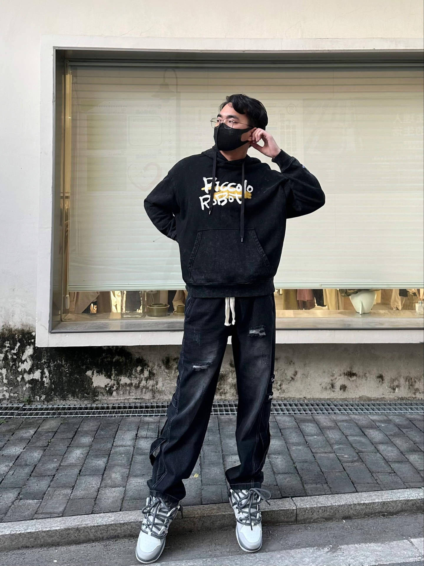 这双高帮板鞋太帅了吧00|175男生秋冬穿搭