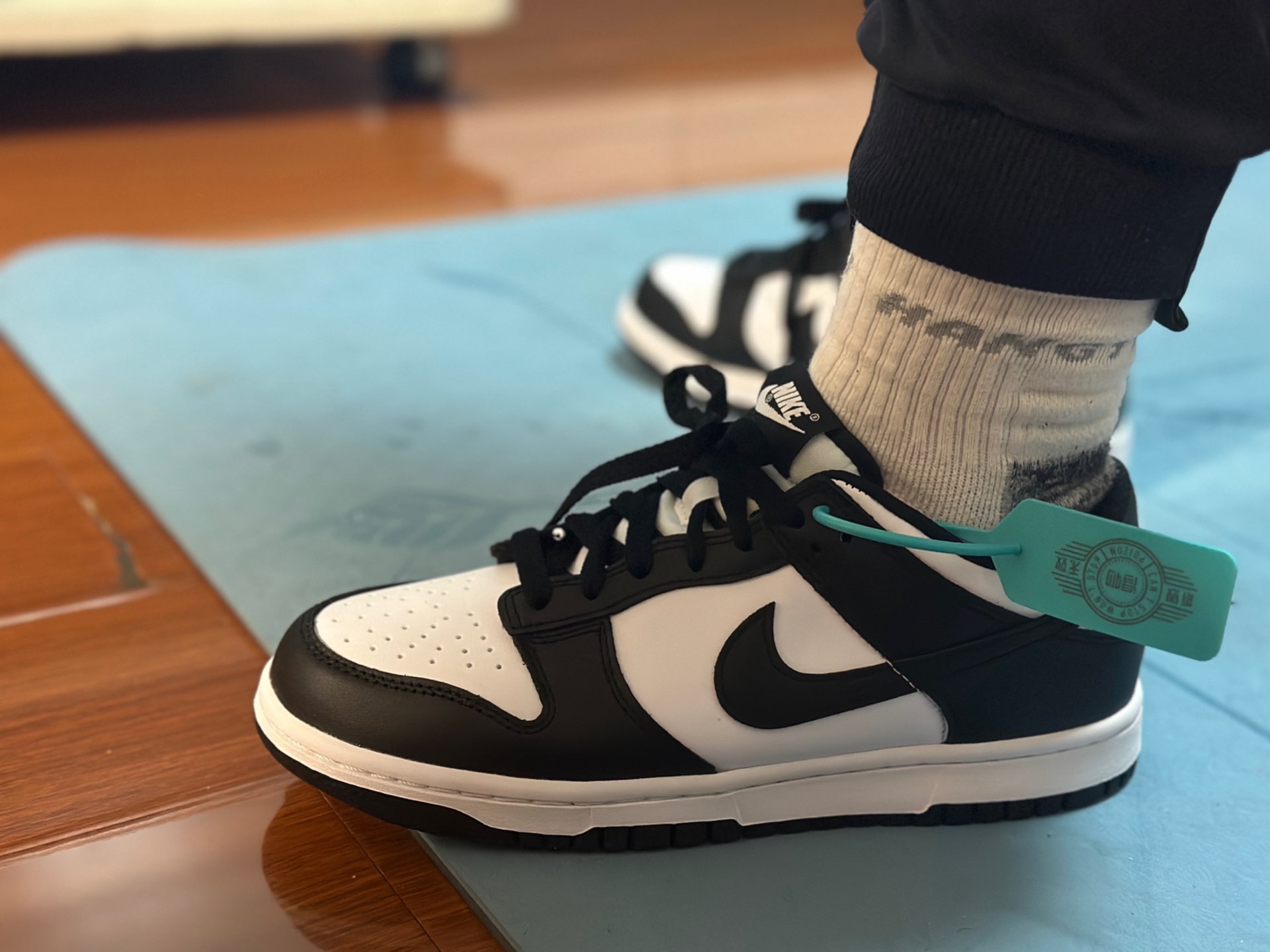 custom review-nike Dunk 'Черный' Противоскользящий амортизация легкий амортизация низкий топ детские скейтбординг черный белый