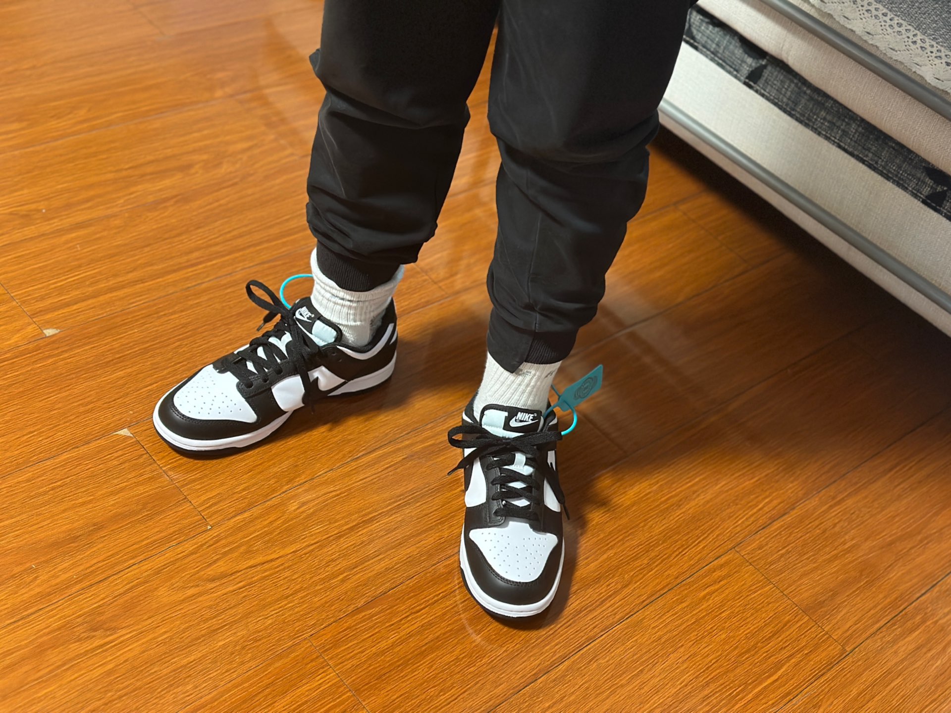 custom review-nike Dunk 'Черный' Противоскользящий амортизация легкий амортизация низкий топ детские скейтбординг черный белый