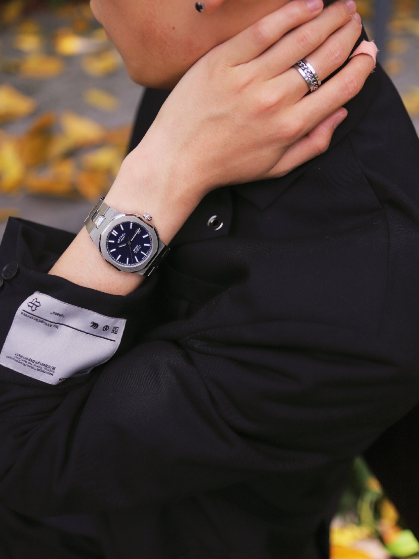 男生吸睛八边形机械腕表⌚