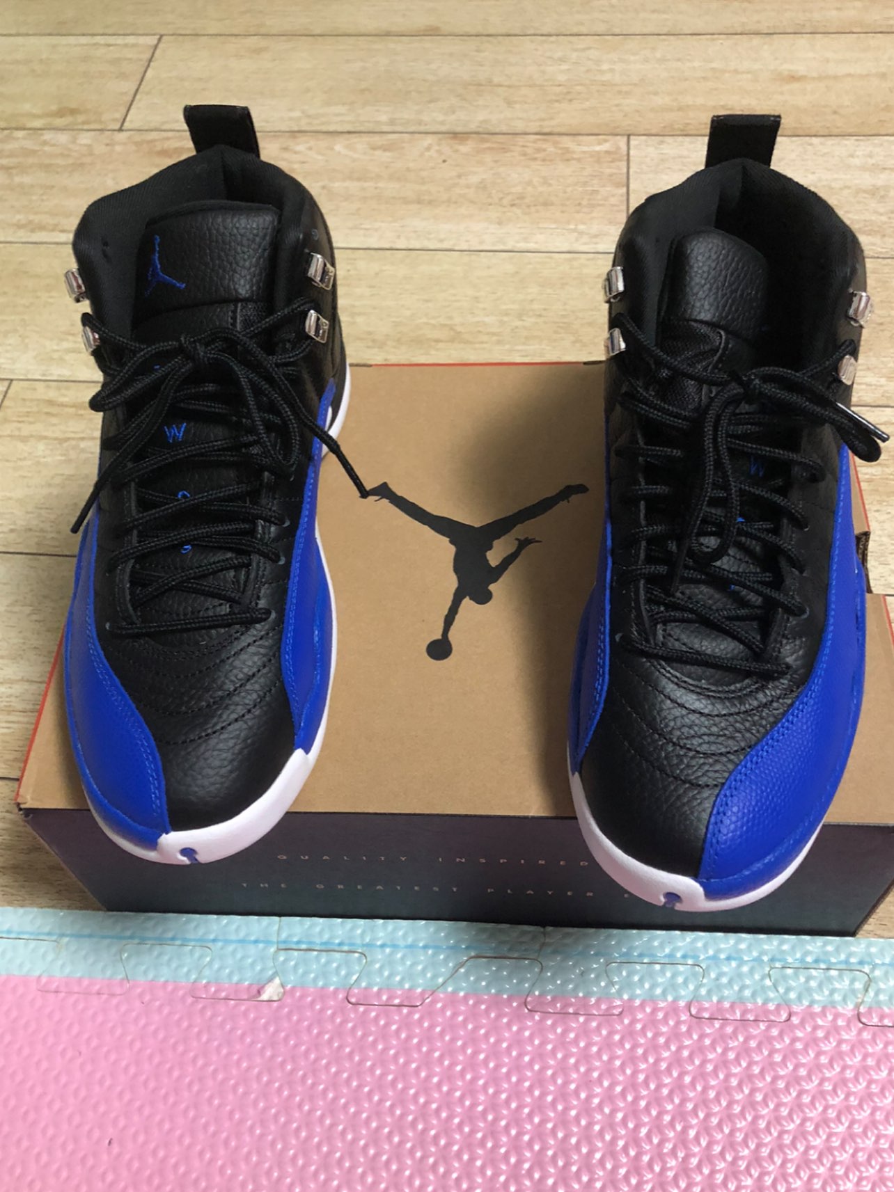 custom review-Jordan Air Jordan 12 Retro 'Hyper Royal' Высокий Топ Винтажные Баскетбольные Кроссовки Женские Черный Синий
