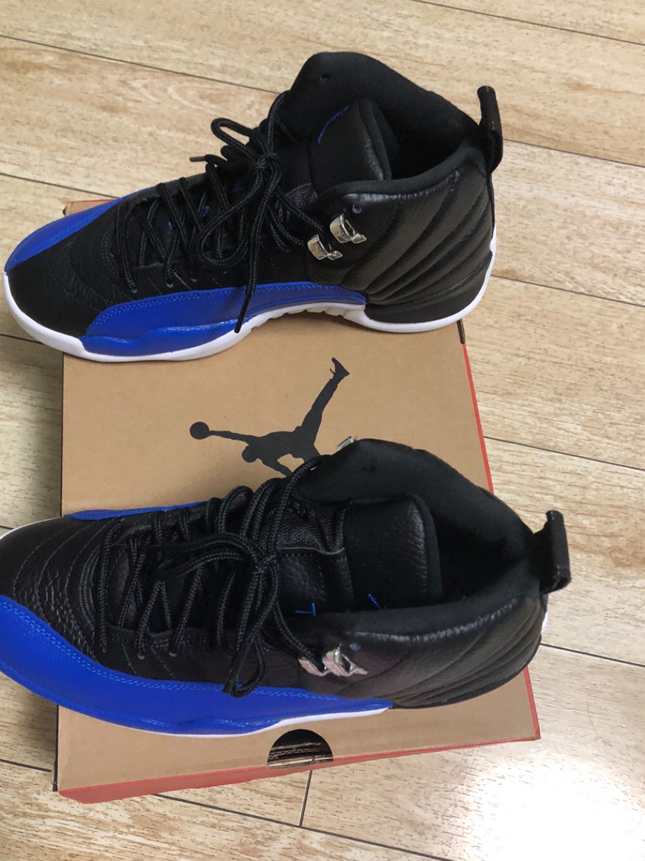custom review-Jordan Air Jordan 12 Retro 'Hyper Royal' Высокий Топ Винтажные Баскетбольные Кроссовки Женские Черный Синий