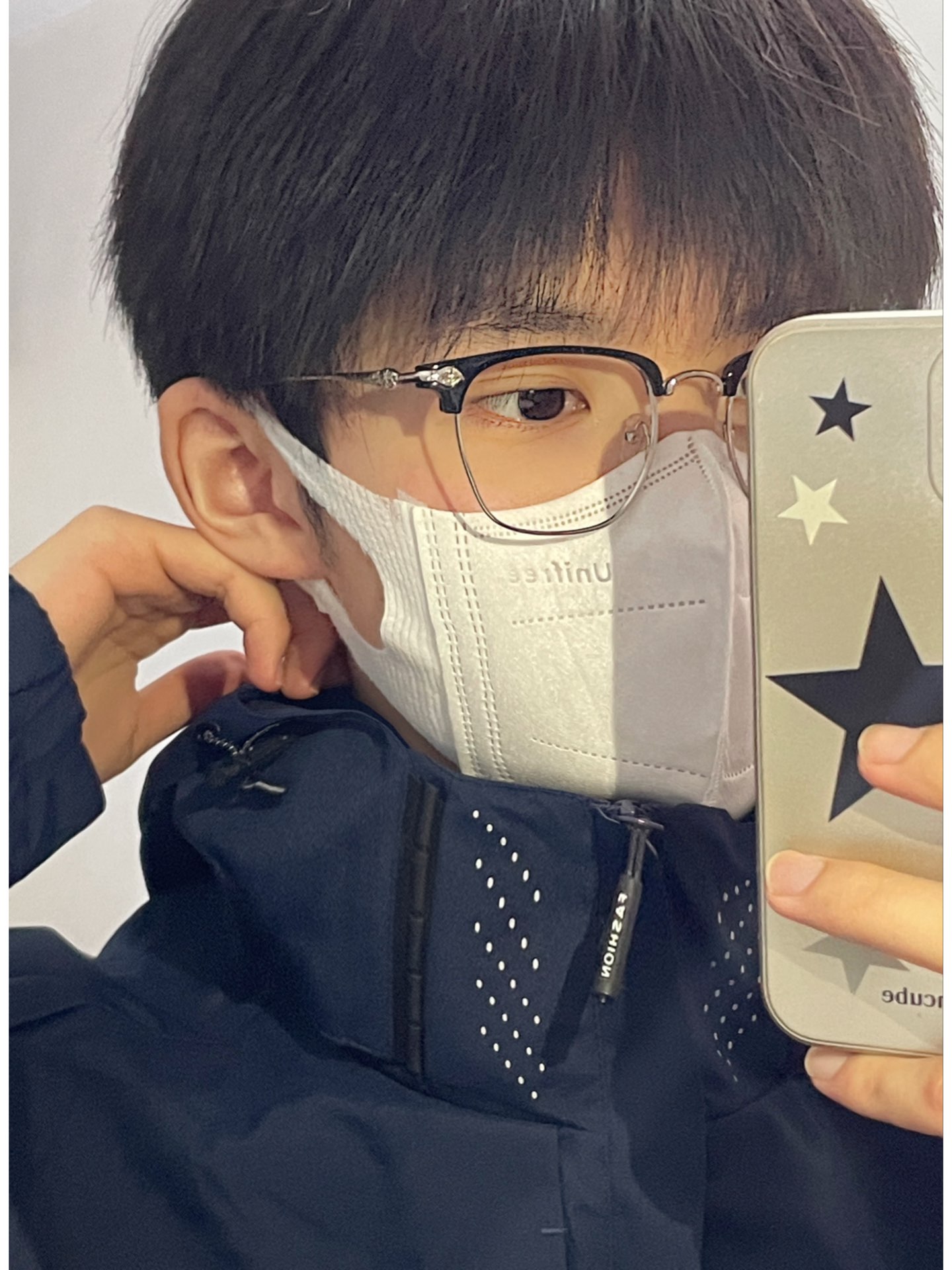 狼尾+黑口罩