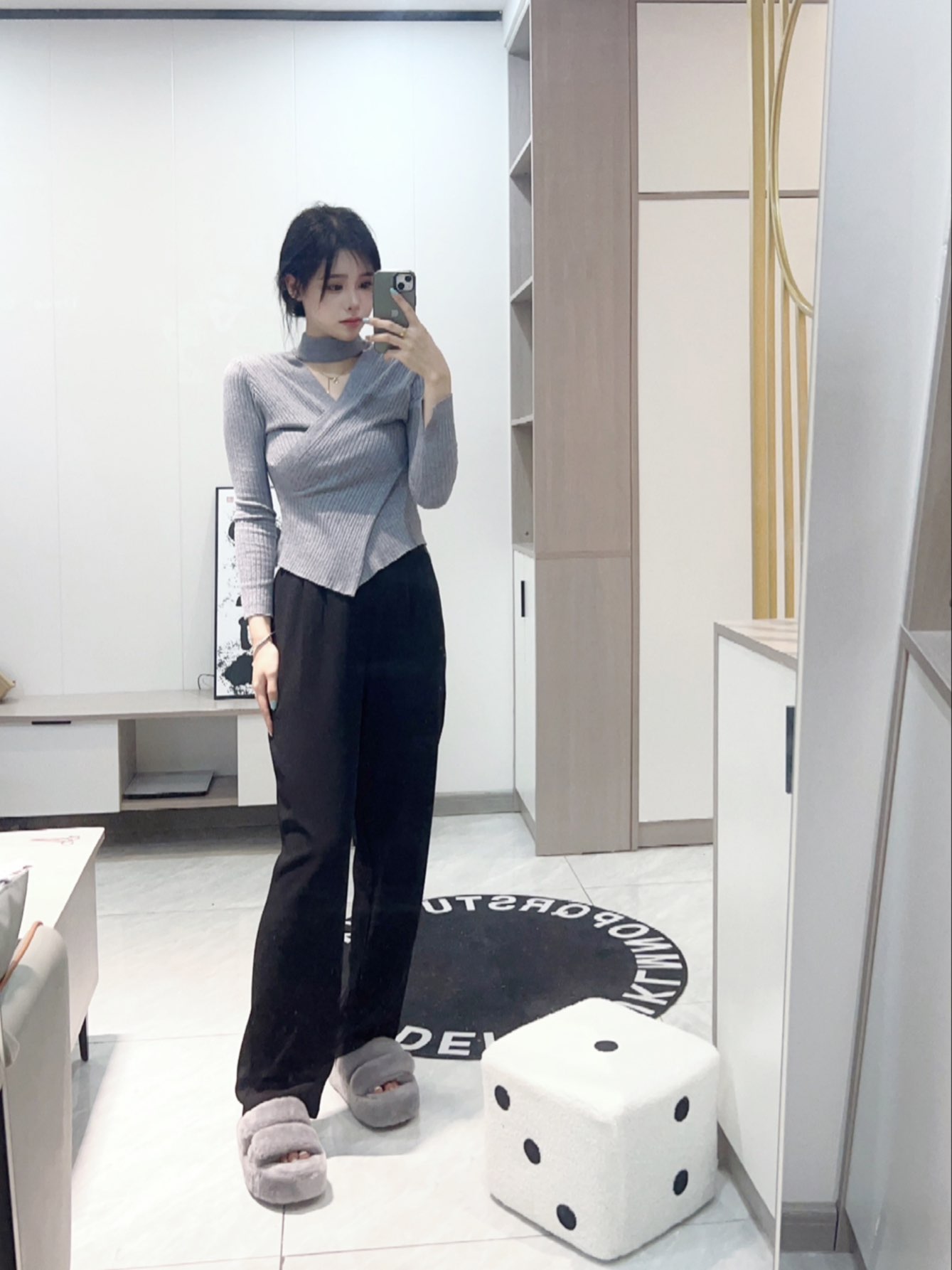 宅家自拍一居家可爱💓毛毛拖鞋