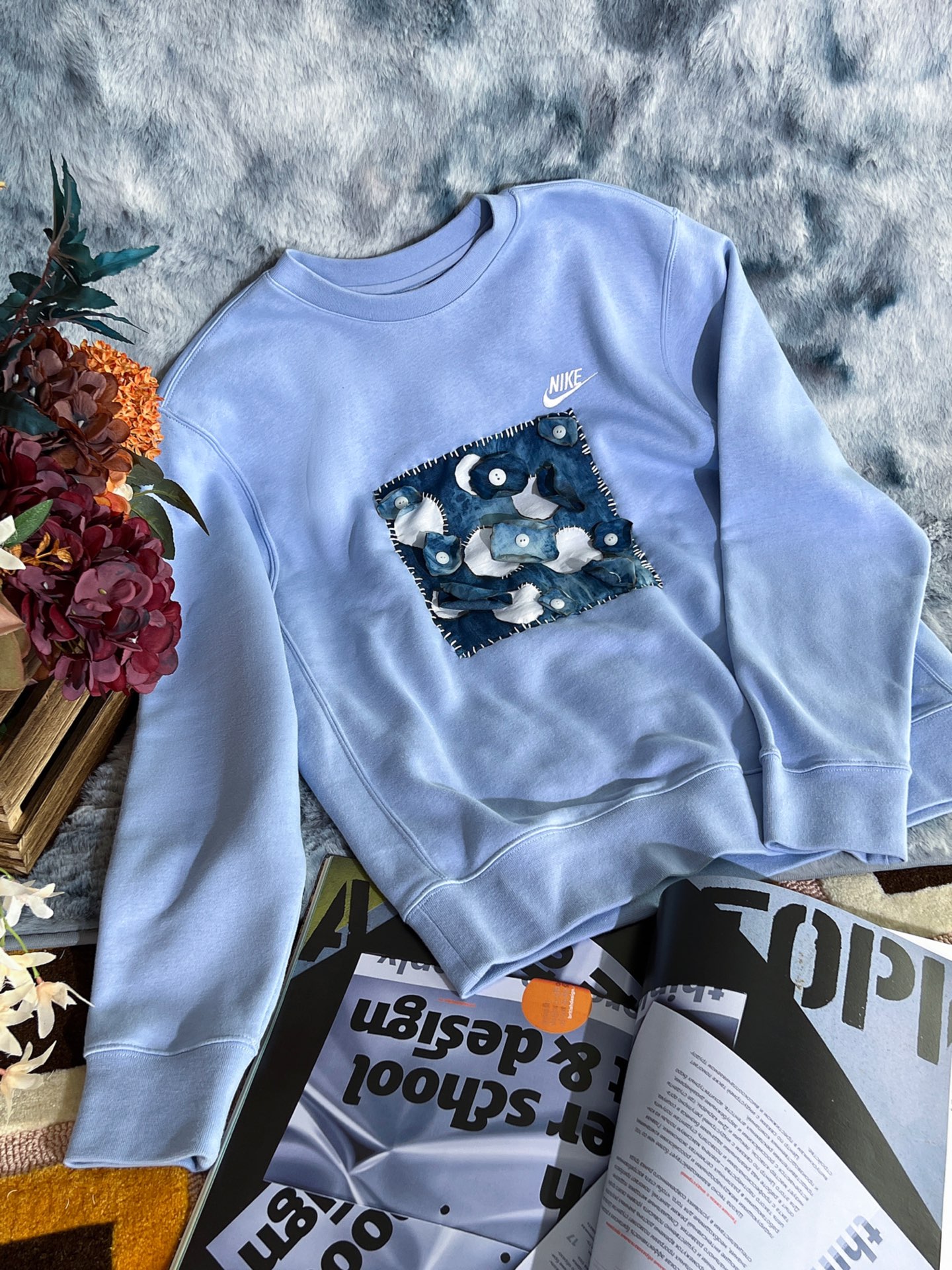 我愿称之为 最美蓝色扎染改造卫衣93