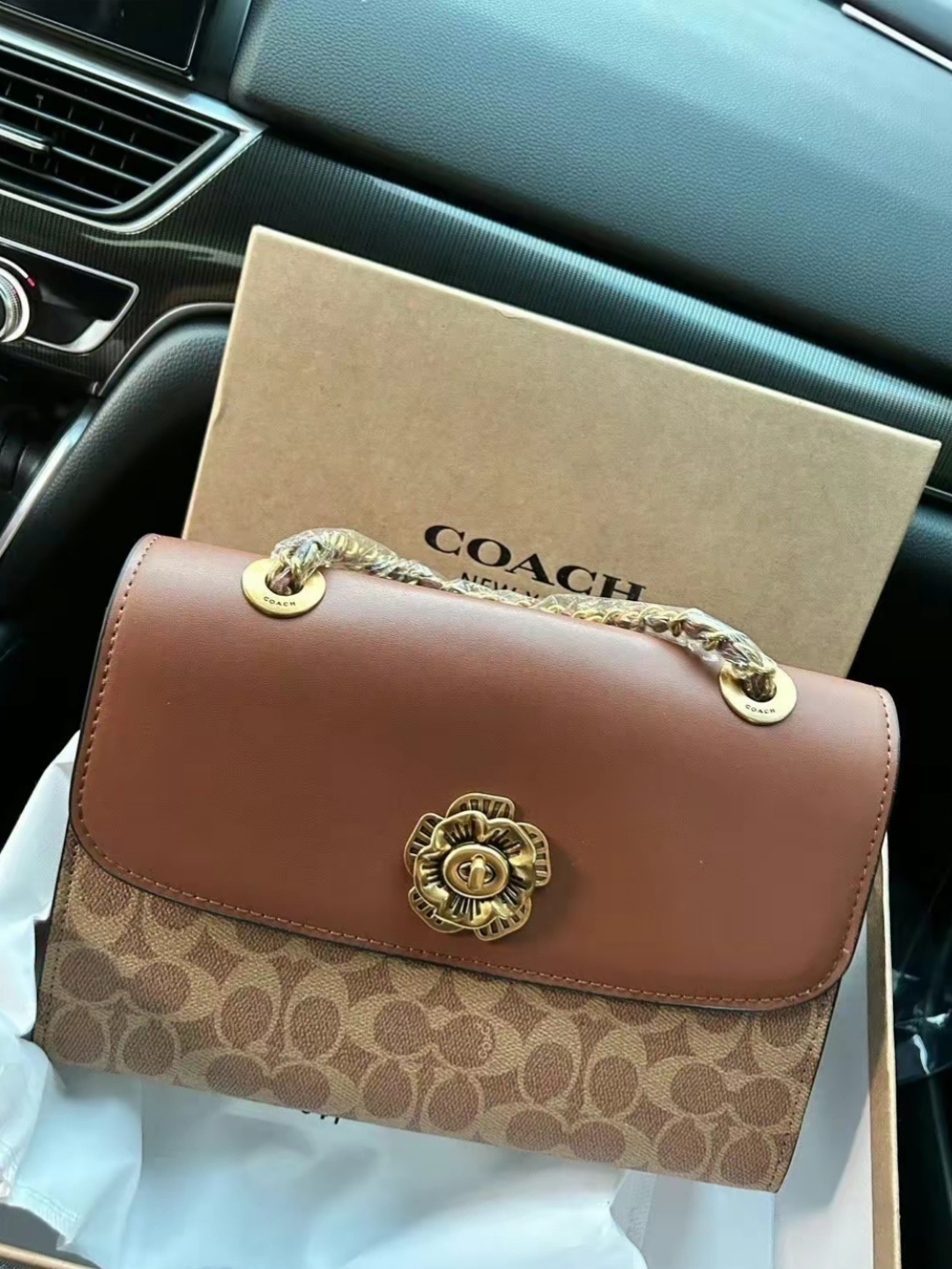 coach山茶花包包真的好美
