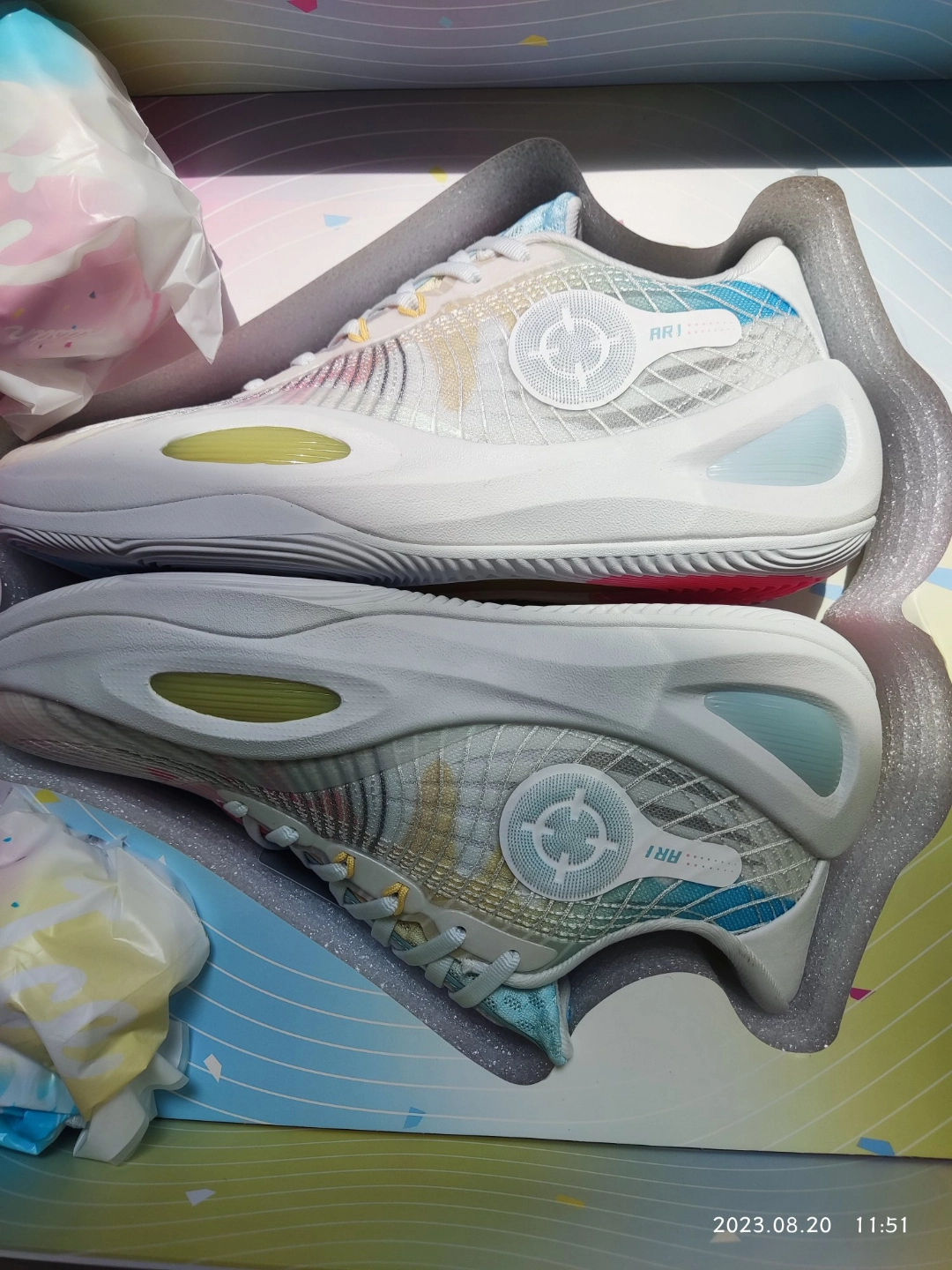 custom review-RIGORER Reeves generation Низкие баскетбольные кроссовки Мужские Белый Розовый Желтый