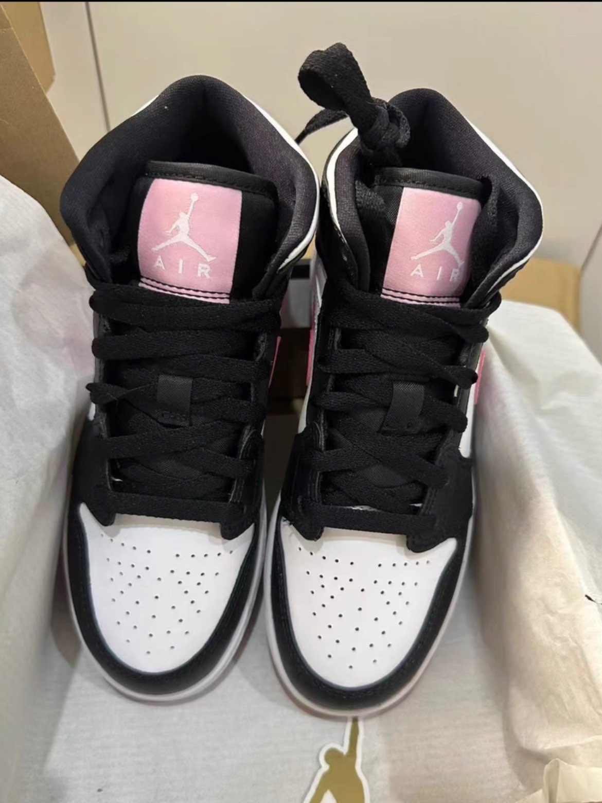 custom review-Jordan 1 Mid White Black Light Arctic Pink GS