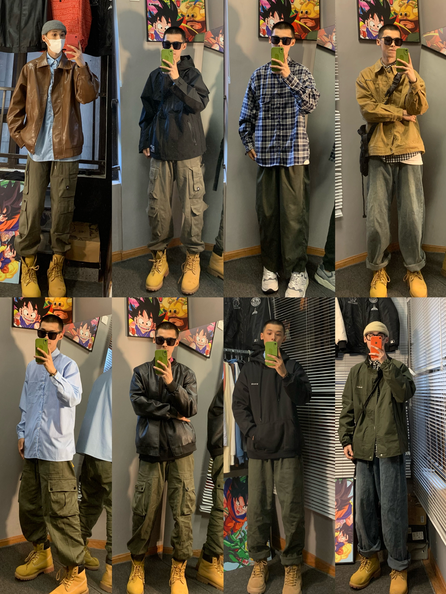 再来一双大黄靴 哇 太痞帅了,你更喜欢哪一套呢#男生工装裤穿搭