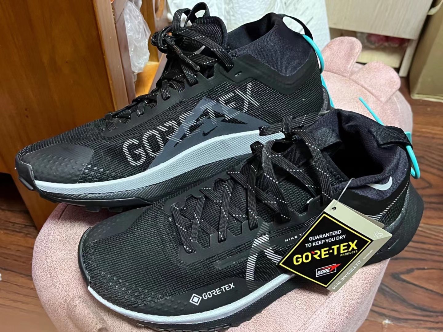 custom review-Nike React Pegasus Trail 4 Gore Tex Black Wolf Grey Women's