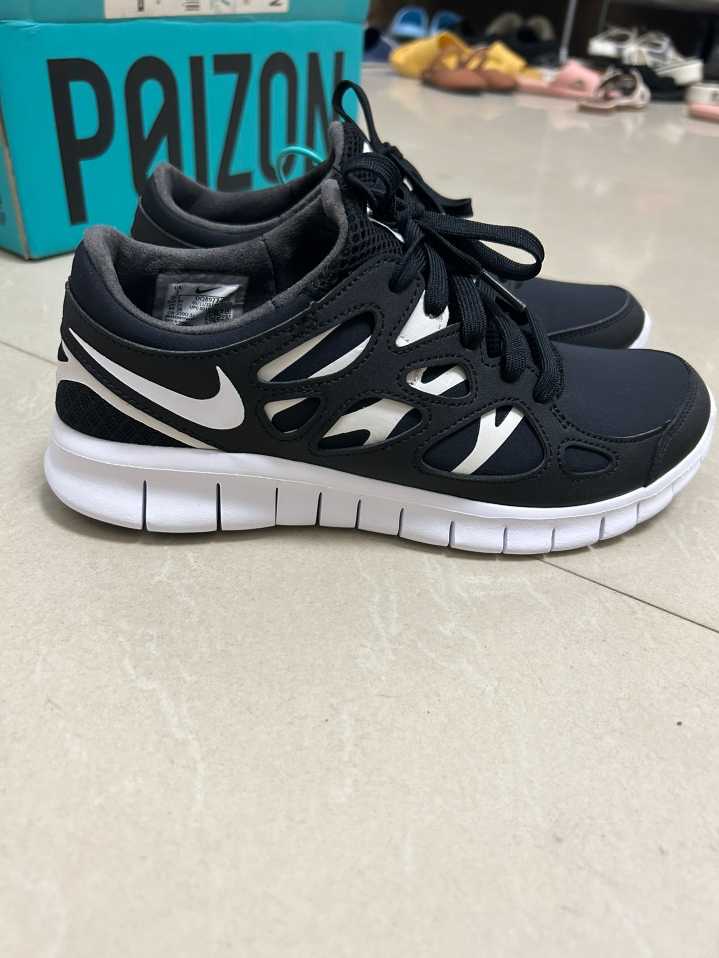 custom review-nike printable Free Run 2 Shoes 'Black White'
