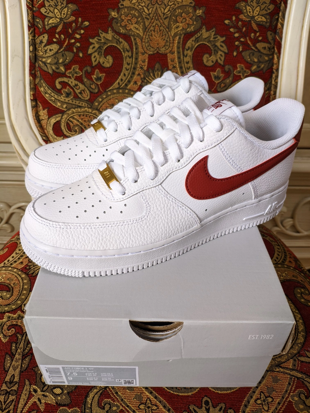 好看百搭&颜值拉满-耐克 af1 空军一号 低帮板鞋 男款 白红
