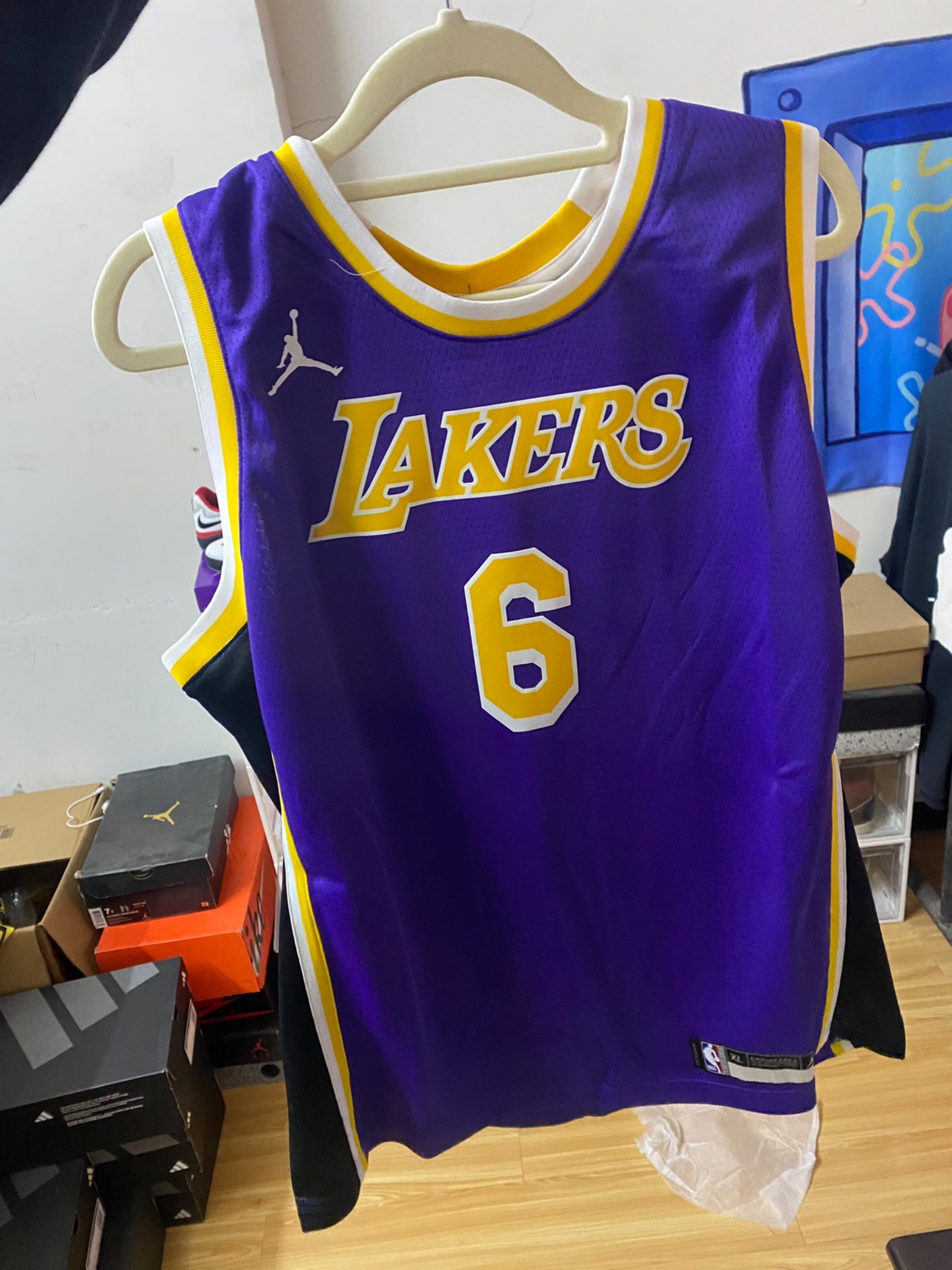 上得物入手 #篮球好物  nike nba 童装 洛杉矶湖人队 詹姆斯 6号 拼