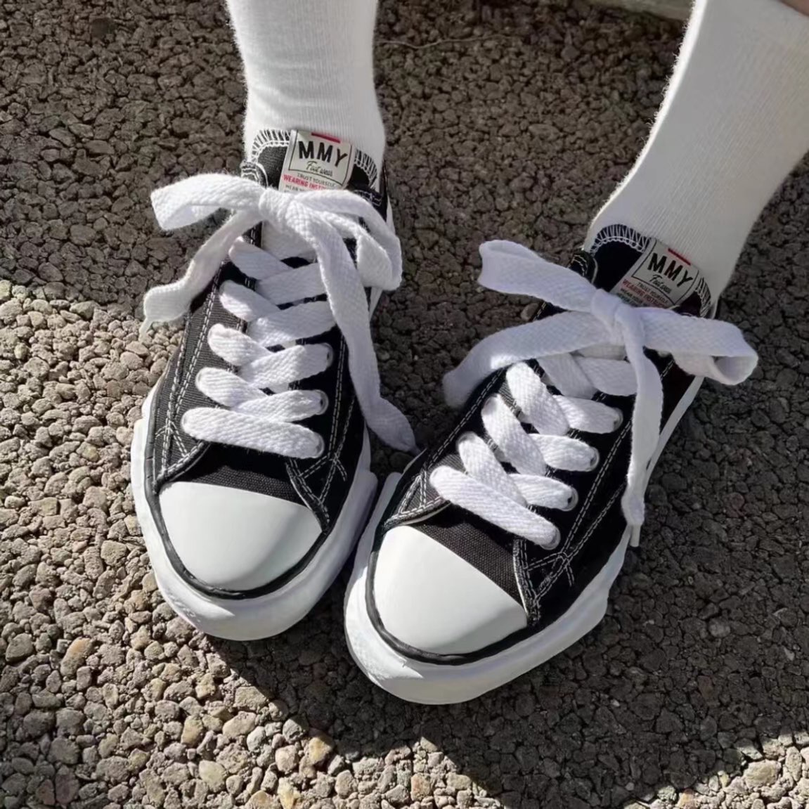 custom review-MIHARA YASUHIRO Коллаборационная коллекция Peterson OG Подошва Цвет холста Низкий Топ Стильные Скейтбординги Унисекс Черный