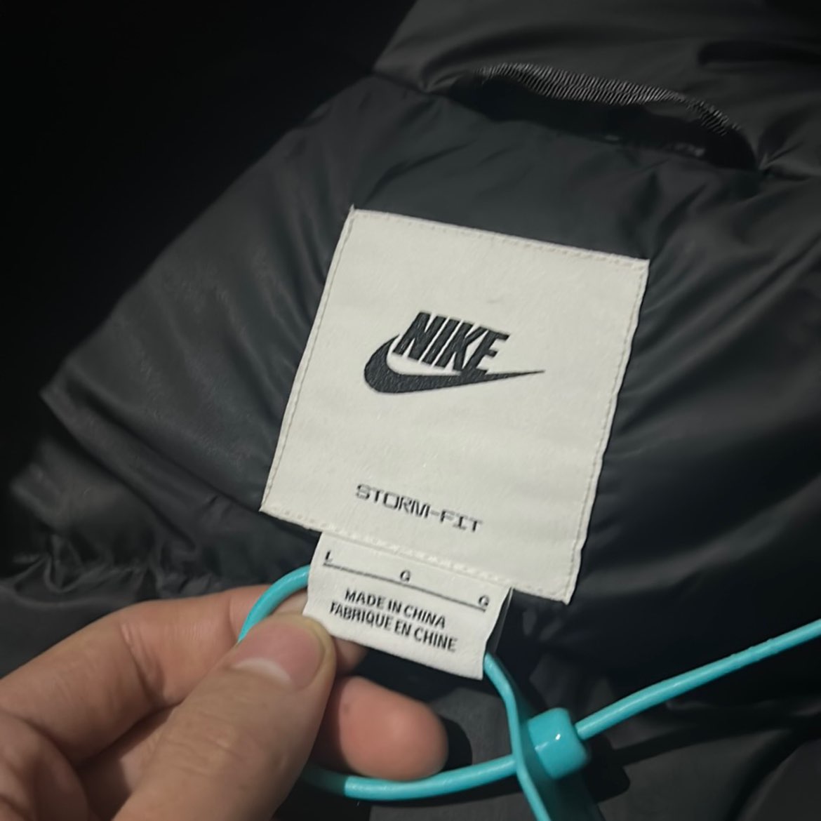 custom review-Nike Men
s Logo Print Zip Up Pocket Hooded Down Jacket Black