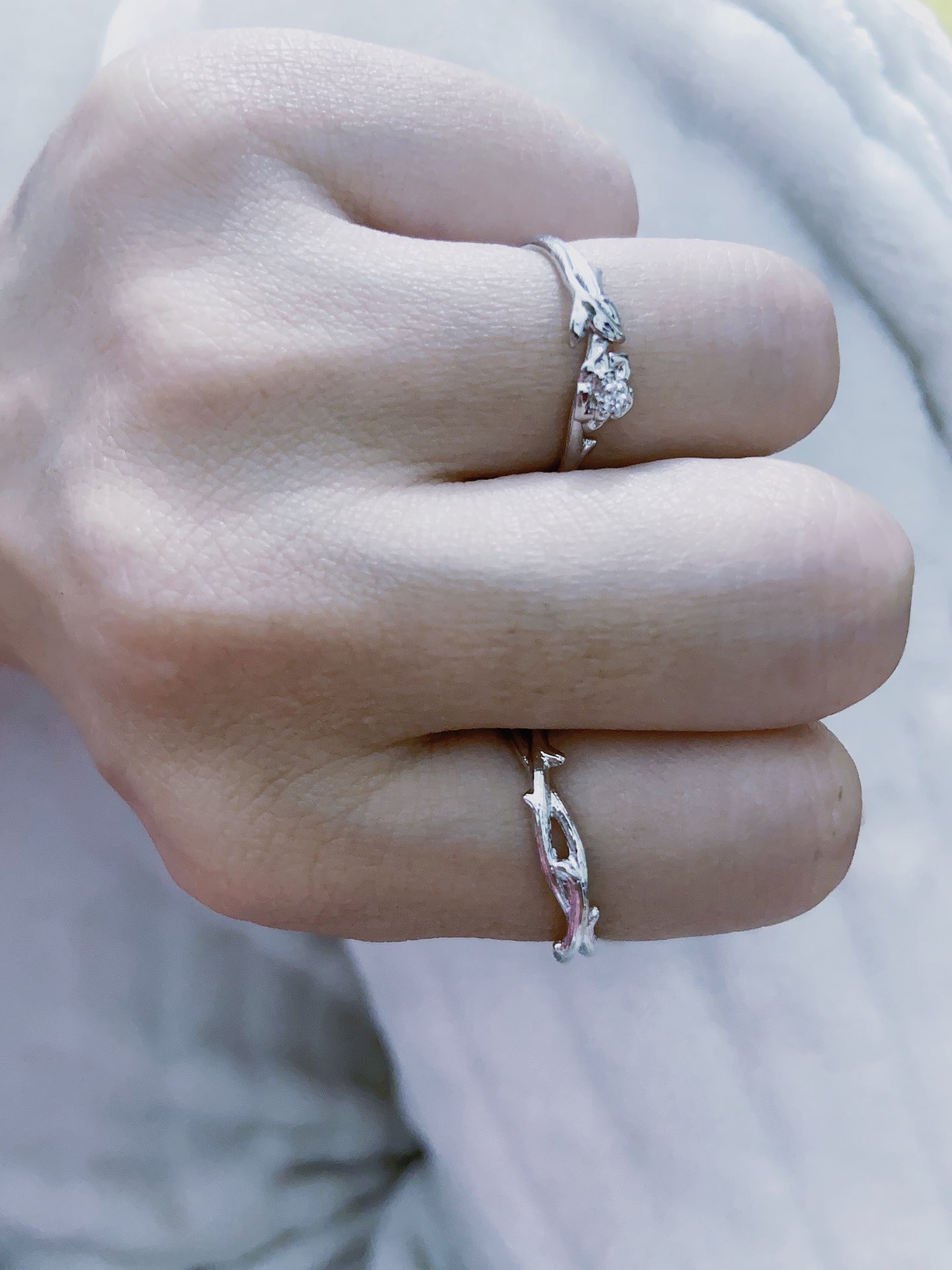 softdora 荆棘之恋钻戒 荆棘玫瑰 镶钻小众设计感表白玫瑰花钻石戒指